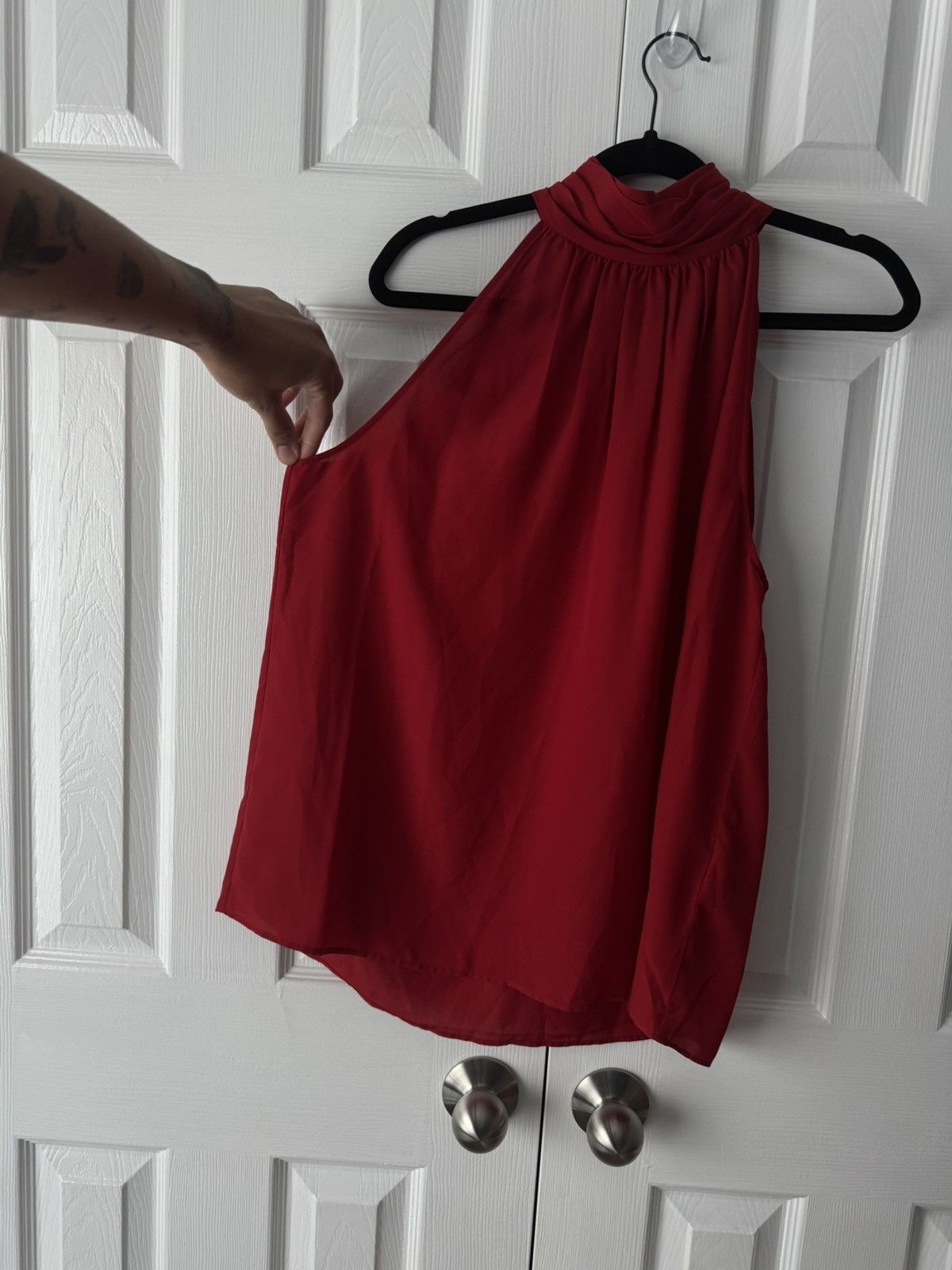 Joie Joie Vibrant Red Sleeveless Blouse Size L / US 10 / IT 46 - 3 Thumbnail