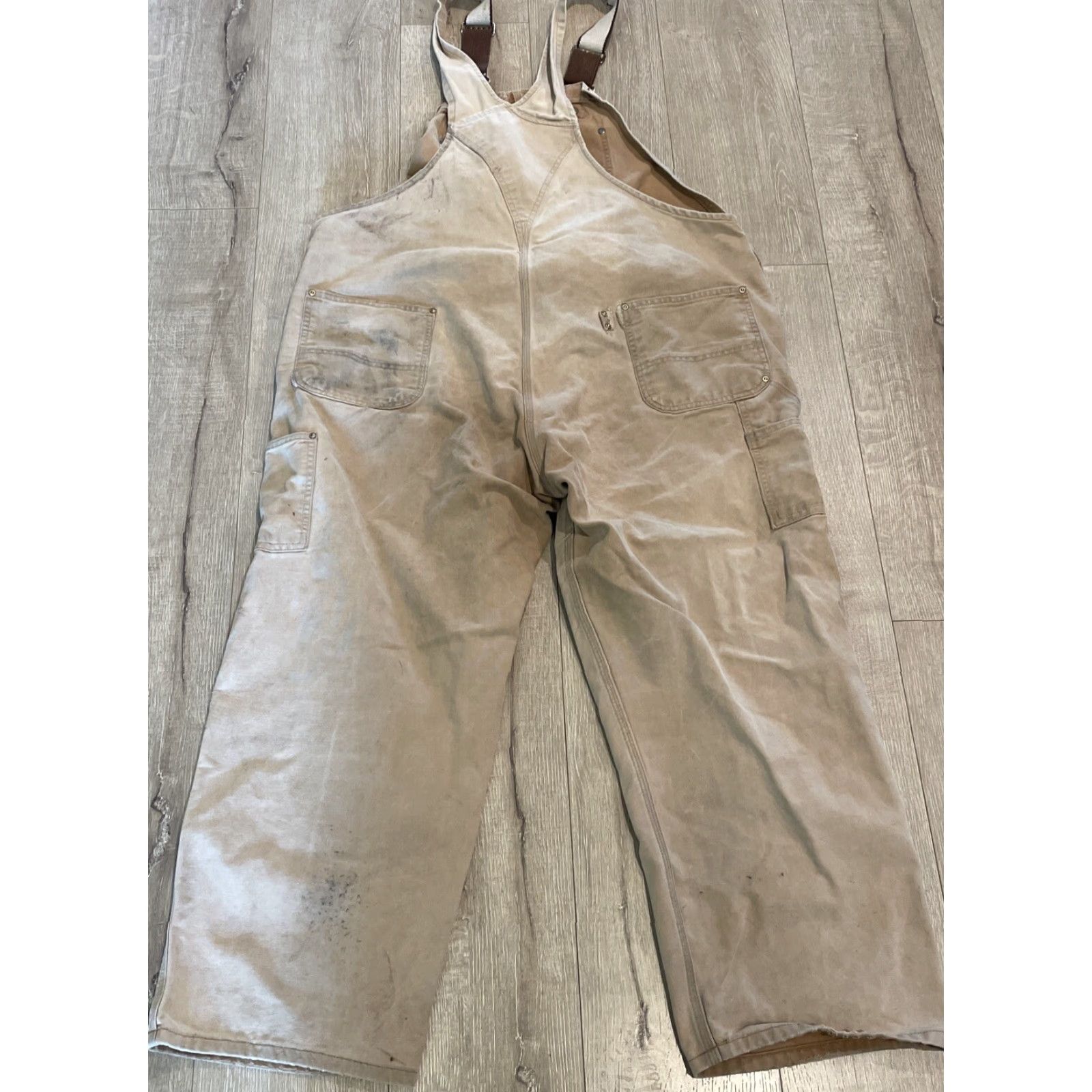 Carhartt VTG Carhartt Overalls Duck Work Unlined Distressed 48x27.5 Tan Men Size 48 Double Knee Carpenter 10" Leg Mens Size US 32 / EU 48 - 2 Thumbnail