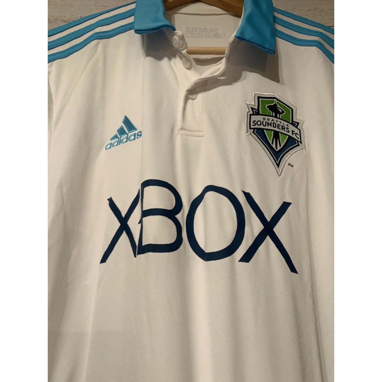 Adidas NEW Adidas MLS Seattle Sounders White Alternate Soccer Jersey Small Mens Size US S / EU 44-46 / 1 - 7 Thumbnail