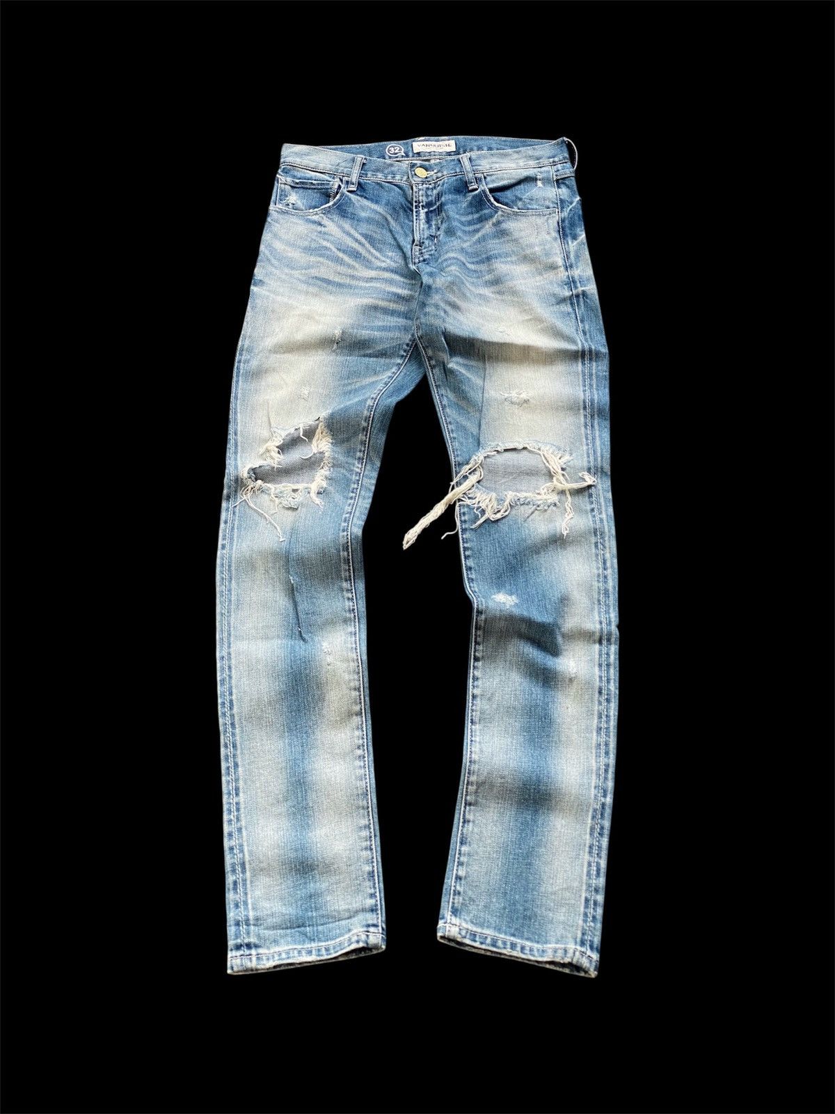 Vanquish VANQUISH MUDMAX PUNK JAPANESE DISTRESSED LONG LEG DENIM Size US 32 / EU 48 - 2 Thumbnail