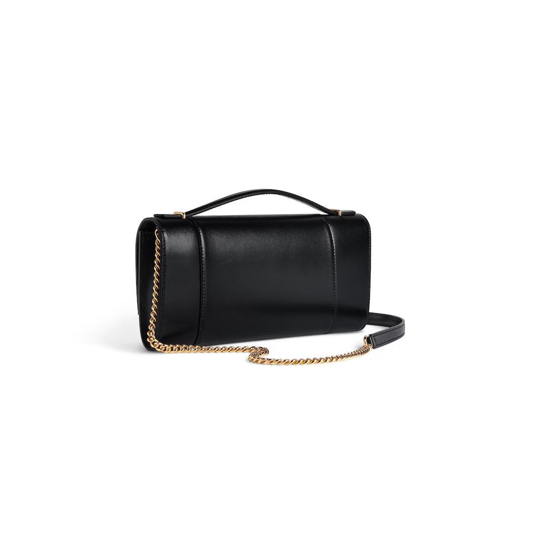 Balenciaga BALENCIAGA Hourglass $1690 Black Pochette With Chain Bag New Size ONE SIZE - 2 Thumbnail