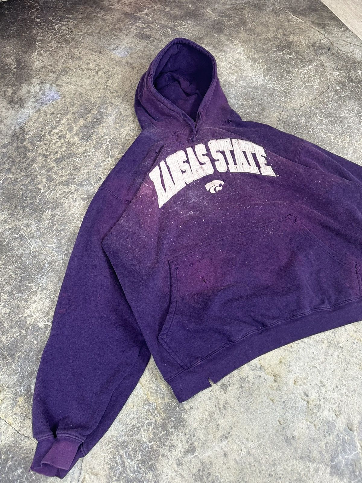 NCAA × Vintage Vintage Thrashed Kansas State Hoodie Size US XL / EU 56 / 4 - 3 Thumbnail
