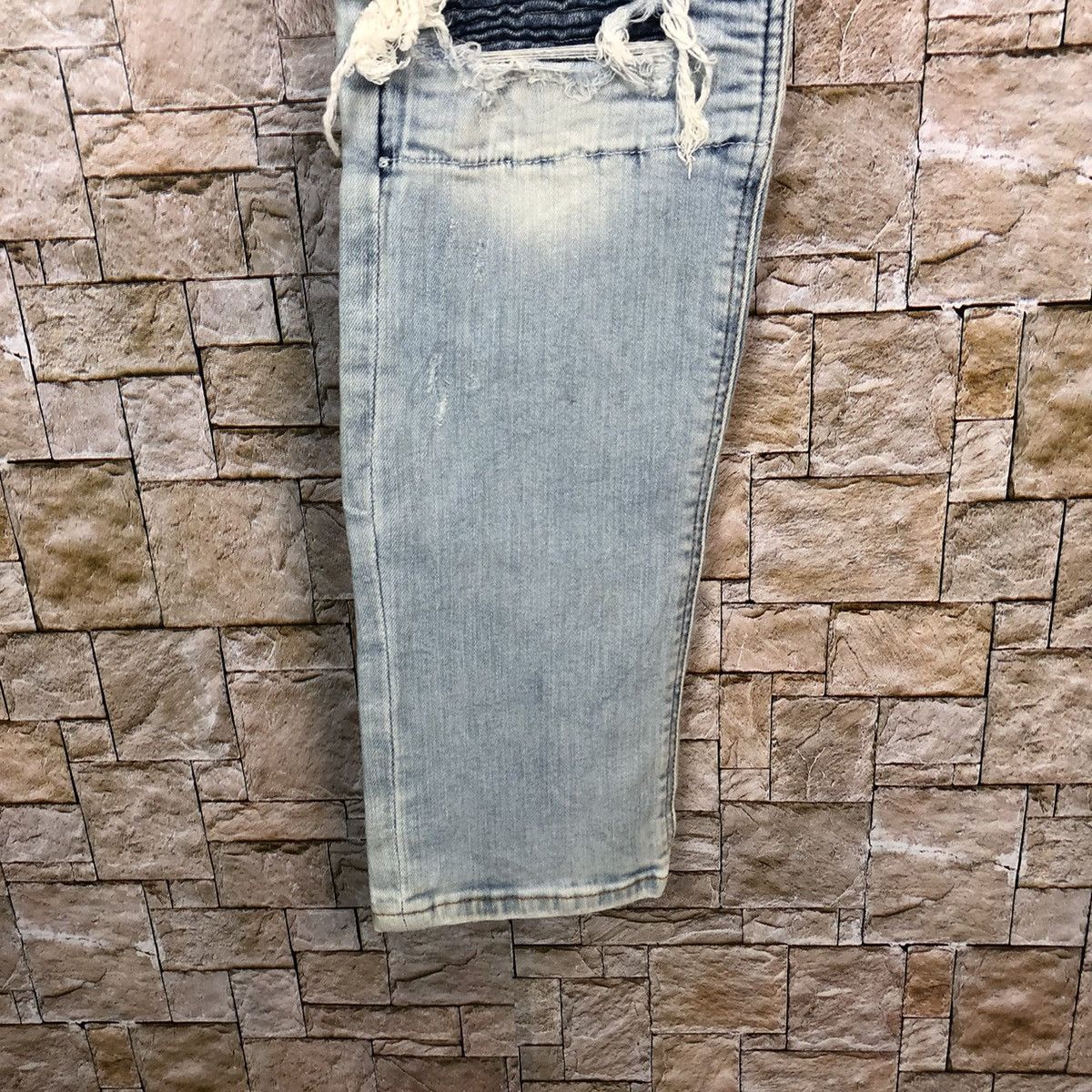 Vintage H&M Blue Distressed ripped Denim Pants #A453 Size US 32 / EU 48 - 12 Thumbnail