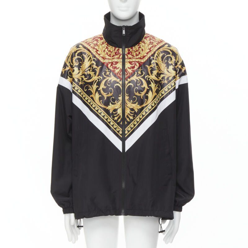 Versace VERSACE Le Pop Classique black red Barocco print nylon track jacket IT52 XL Size US XL / EU 56 / 4 - 1 Thumbnail