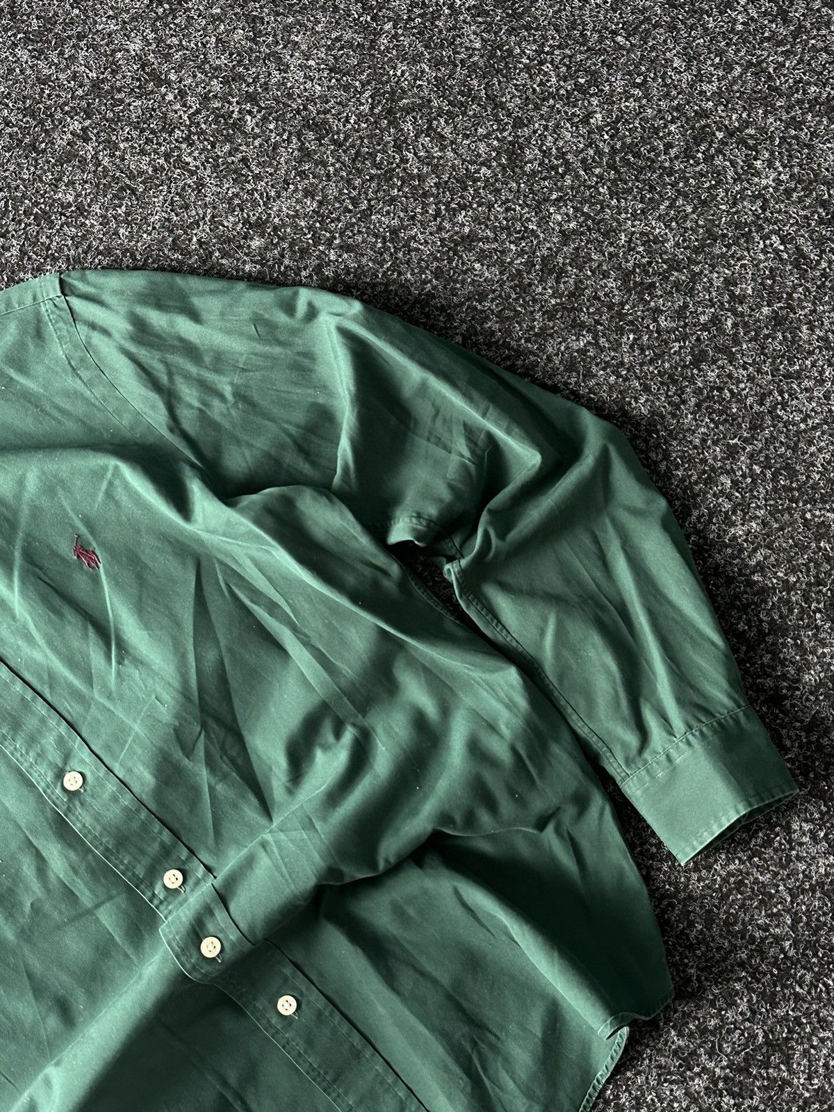 Designer × Polo Ralph Lauren × Vintage ❗️Vintage 90s Polo RALPH LAUREN Green Shirt OLD MONEY style Size US M / EU 48-50 / 2 - 3 Thumbnail