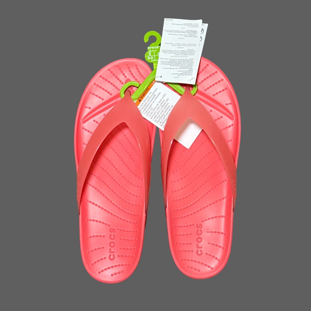 Crocs Crocs Splash Flip Flops Womens Pink USW9 NWT Neon Watermelon Size US 9 / IT 39 - 1 Thumbnail
