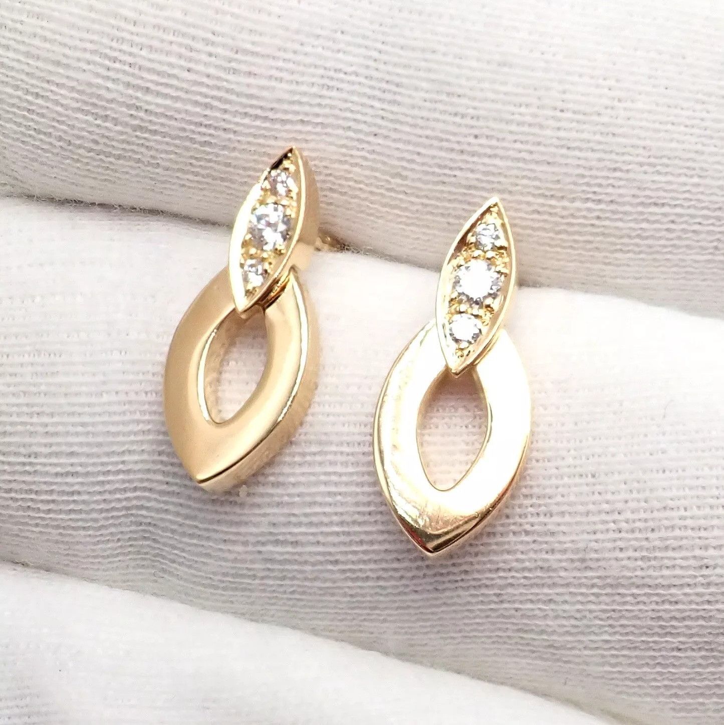 Cartier Cartier 18K Yellow Gold Diamond Link Bracelet Earrings Set Size ONE SIZE - 8 Thumbnail
