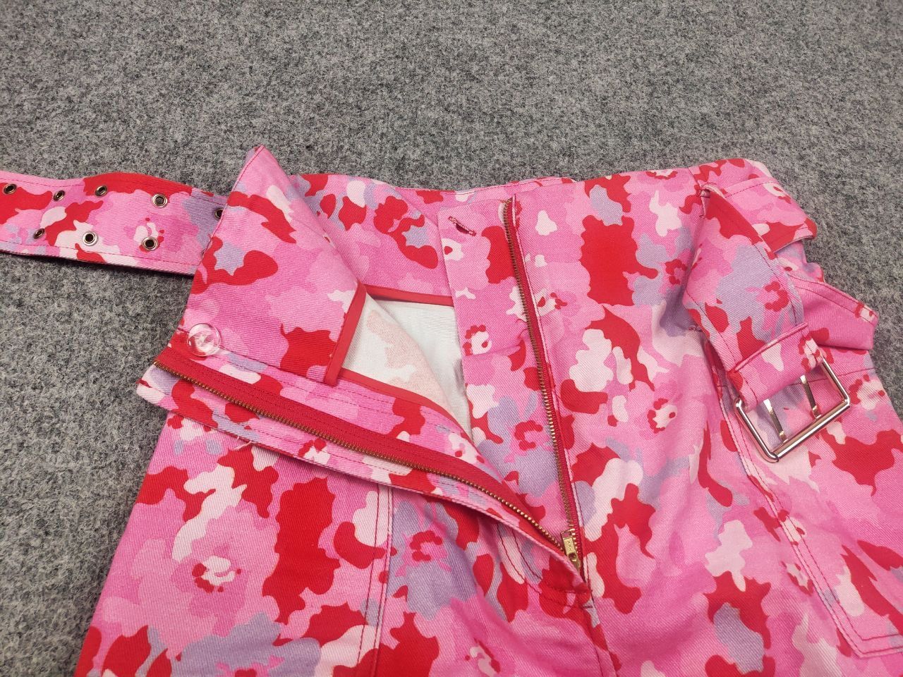 Vintage Manoush Design Bright pink camo belt mid-length Pocket skirt Size 28" / US 6 / IT 42 - 13 Thumbnail