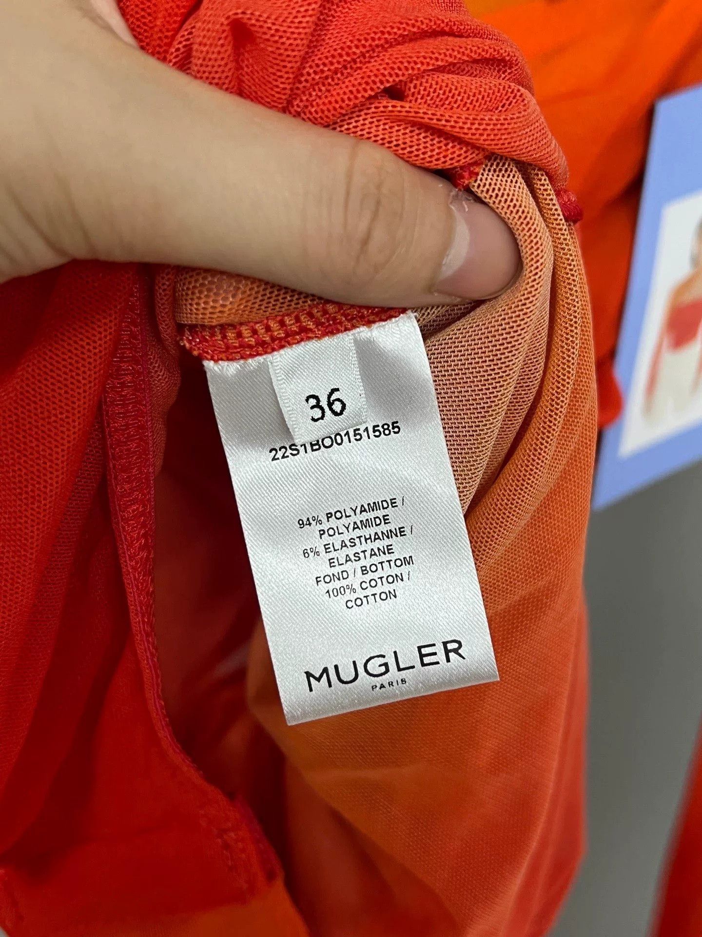 Mugler Mugler Orange Gradient Off-Shoulder Ruffled Dress Size US 7 / EU 40 - 4 Thumbnail