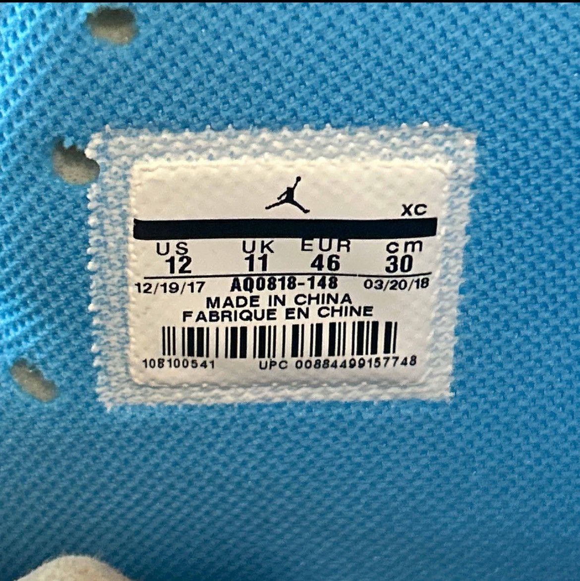 Jordan Brand × Off-White Air Jordan 1 UNC Off White Size US 12 / EU 45 - 7 Thumbnail