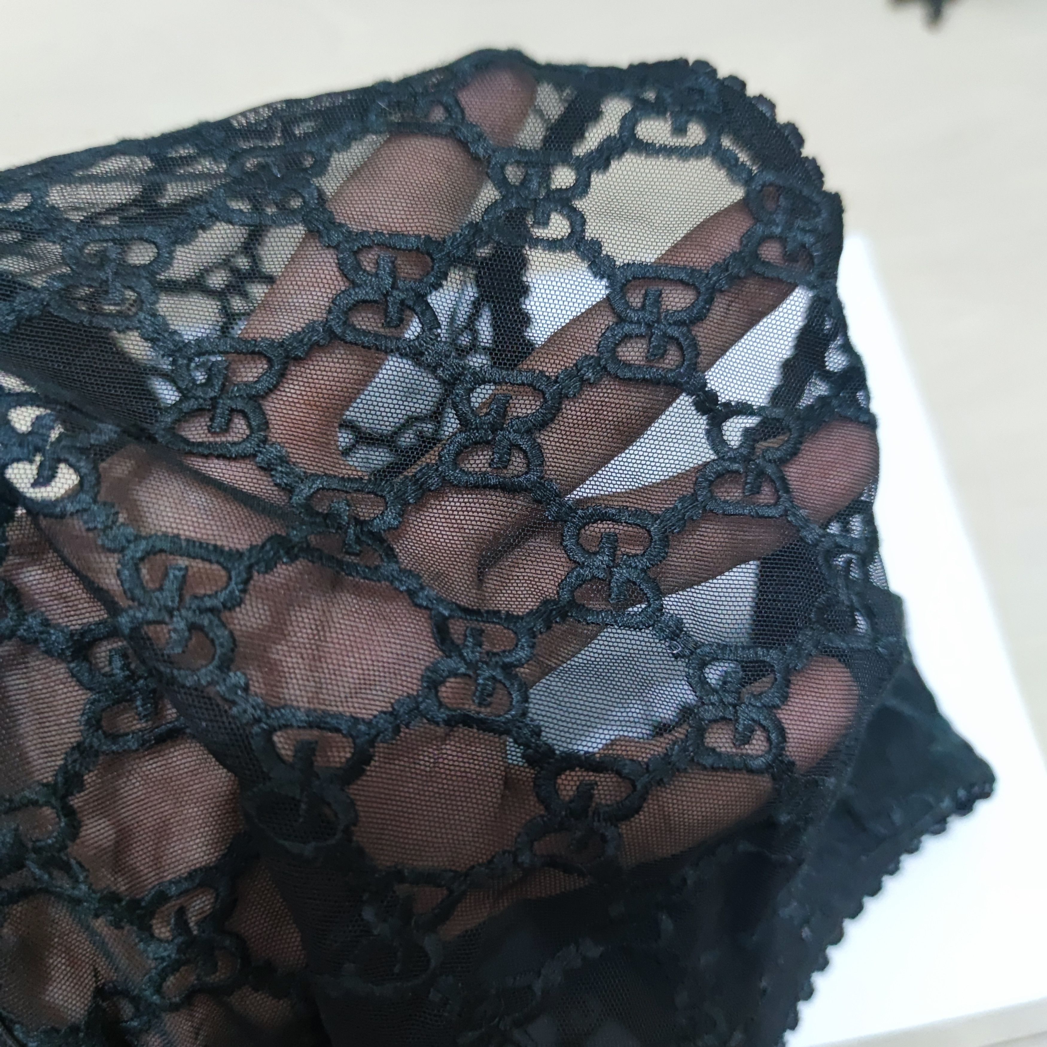 Gucci Gucci Black, Sheer Monogrammed Mesh Briefs, SS98 Size 30" / US 8 / IT 44 - 6 Thumbnail