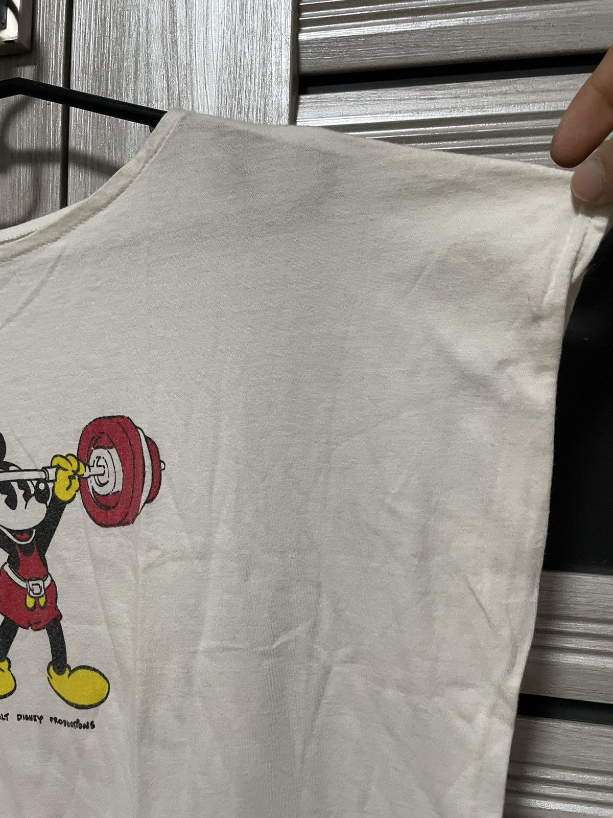Disney × Mickey Mouse × Vintage 80s Vintage Disney Designs Mickey Mouse GYM Cartoon T-Shirt Size US M / EU 48-50 / 2 - 3 Thumbnail