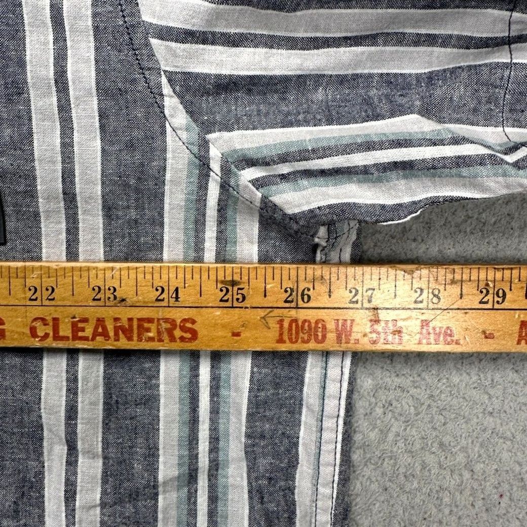 Eddie Bauer Eddie Bauer Button Up Shirt Mens XL Gray Blue Stripe Hemp Blend Short Sleeve NEW Size US XL / EU 56 / 4 - 6 Thumbnail