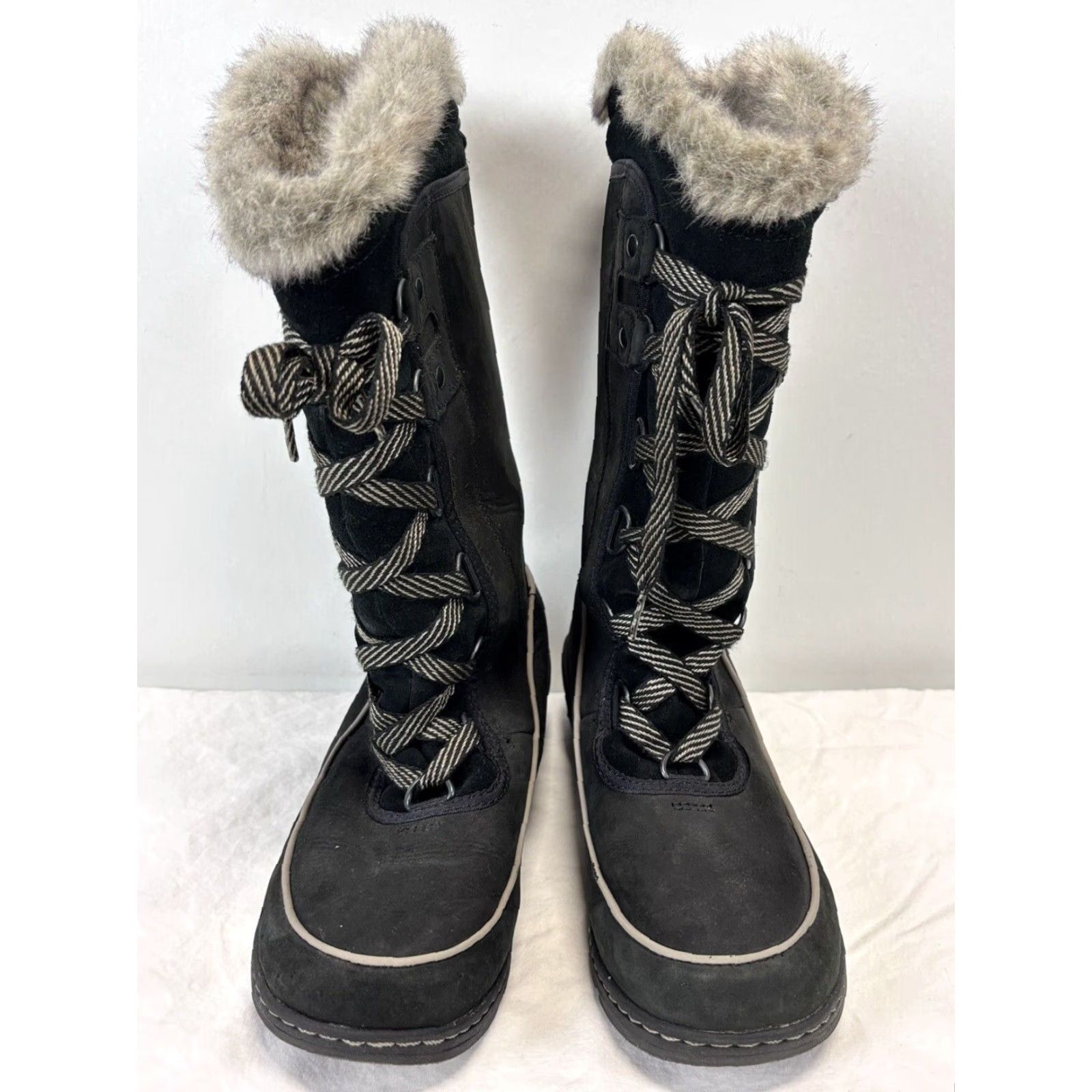 SOREL Sorel Torino Boots Women size 7.5 Black Lace-Up Waterproof Leather Tall Snow Boot Size US 7 / IT 37 - 4 Thumbnail
