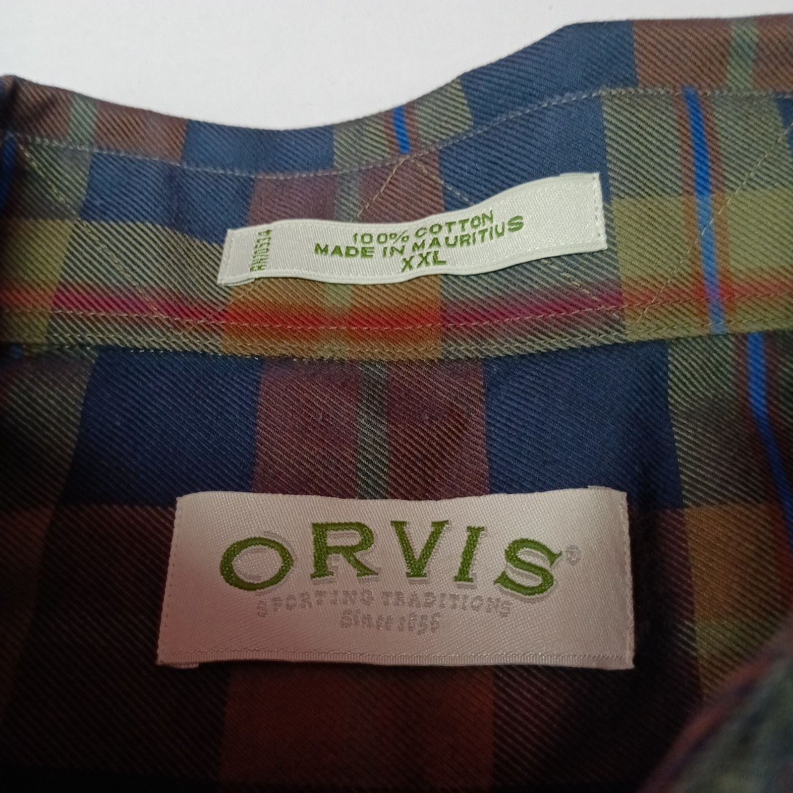 Orvis Orvis Plaid Shirt Men's Size 2XL Brown, Blue, Green Plaid Size US XXL / EU 58 / 5 - 4 Thumbnail