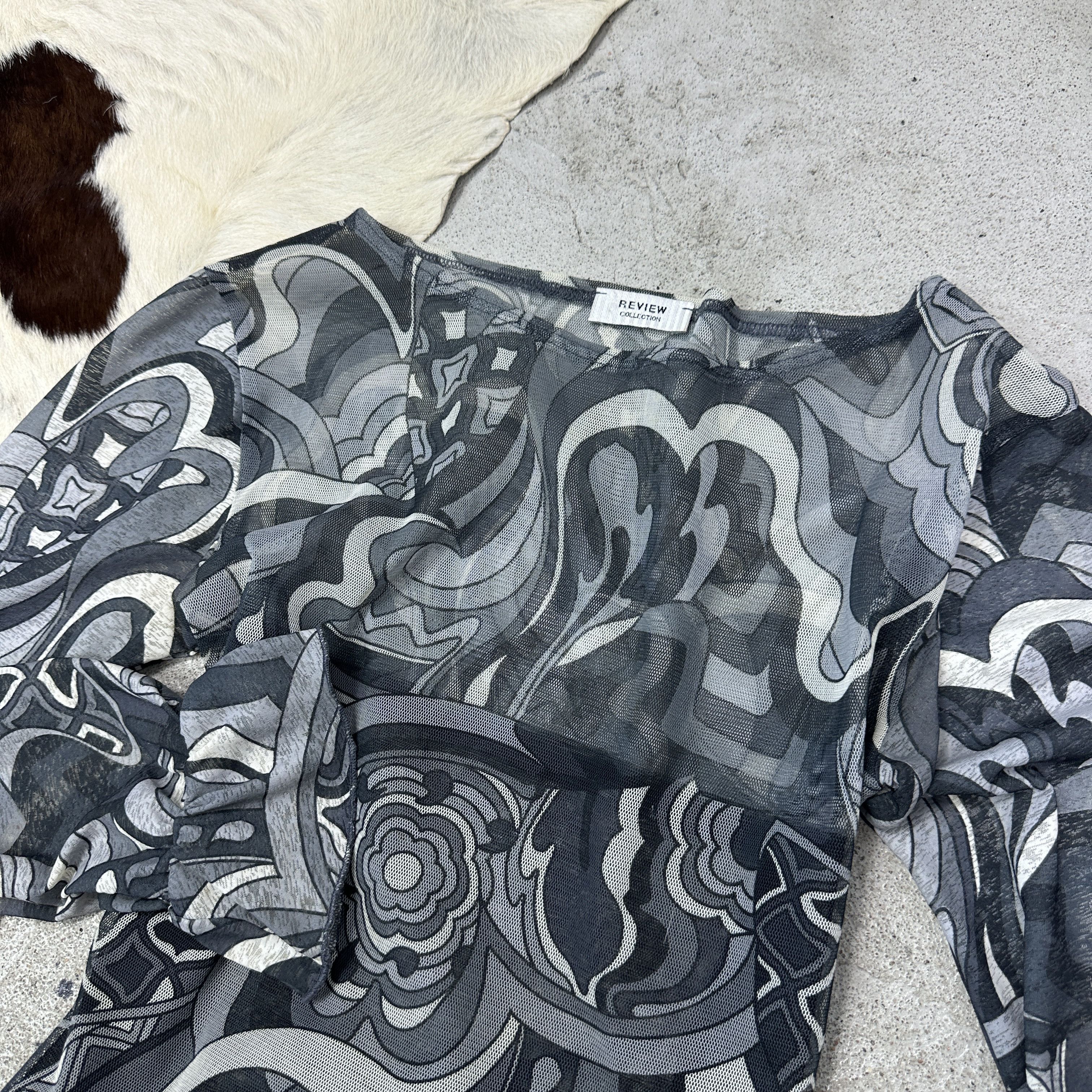 Vintage Vintage Avant Garde Printed Binding Meshtop Y2K Size M / US 6-8 / IT 42-44 - 3 Thumbnail