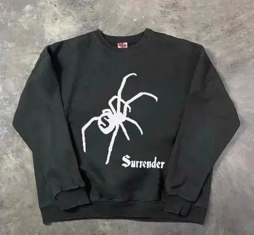 Aran Isles Knitwear × Japanese Brand Retro black spider print crew neck sweatshirt Size US M / EU 48-50 / 2 - 1 Thumbnail