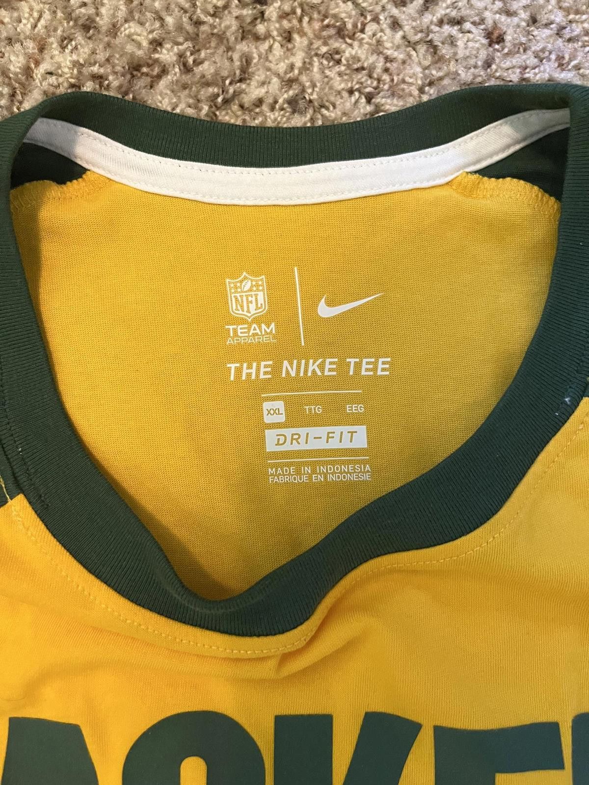 Nike Nike Green Bay Packers Throwback Raglan Long Sleeve T-Shirt Size US XXL / EU 58 / 5 - 2 Thumbnail