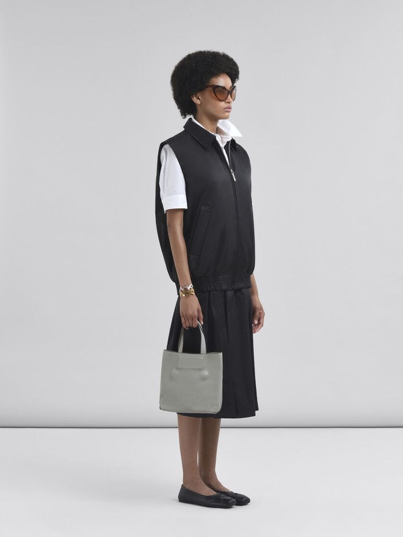 Marni o1f1d3z0326 Taffeta Bomber Vest With Symbol in Black Size S / US 4 / IT 40 - 6 Thumbnail