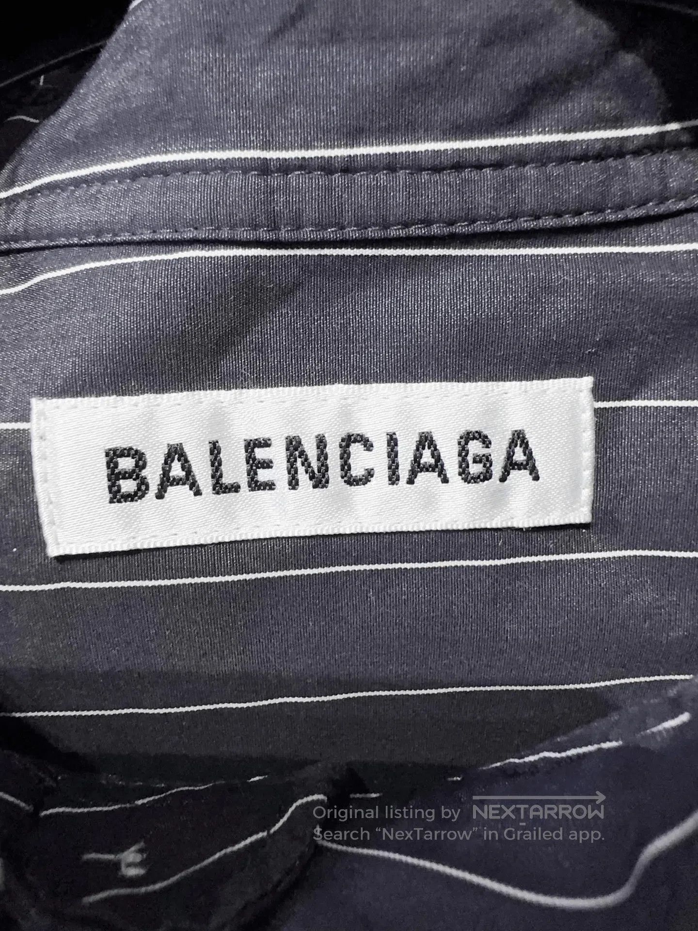 Balenciaga balenciaga striped shirt with logo detail. Size US M / EU 48-50 / 2 - 3 Thumbnail
