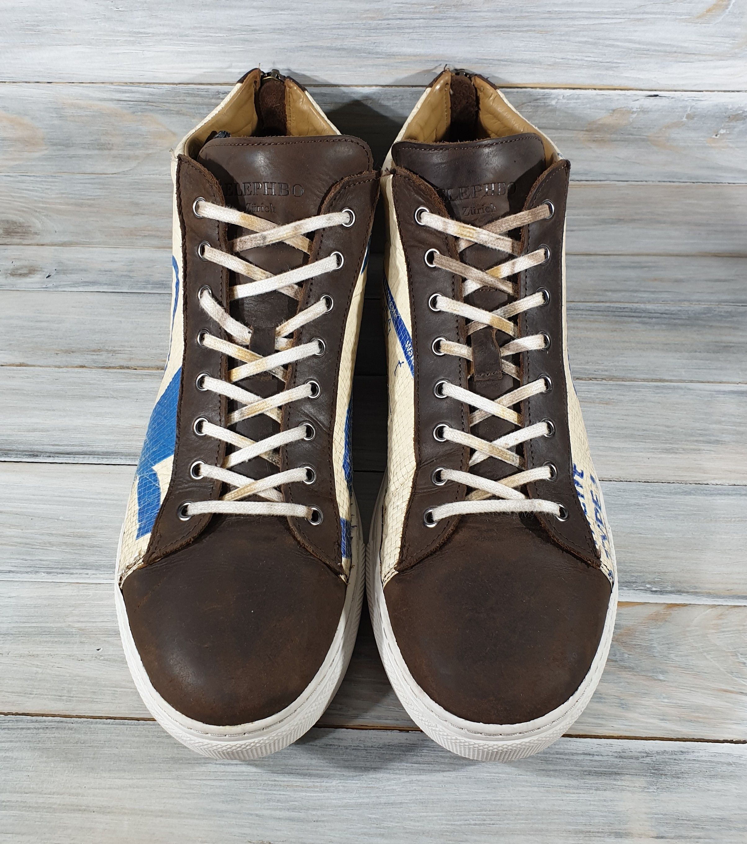 Other ELEPHBO Zurich SNEAKERS HIGH BLUE EAGLE Handmade Size US 11 / EU 44 - 15 Thumbnail