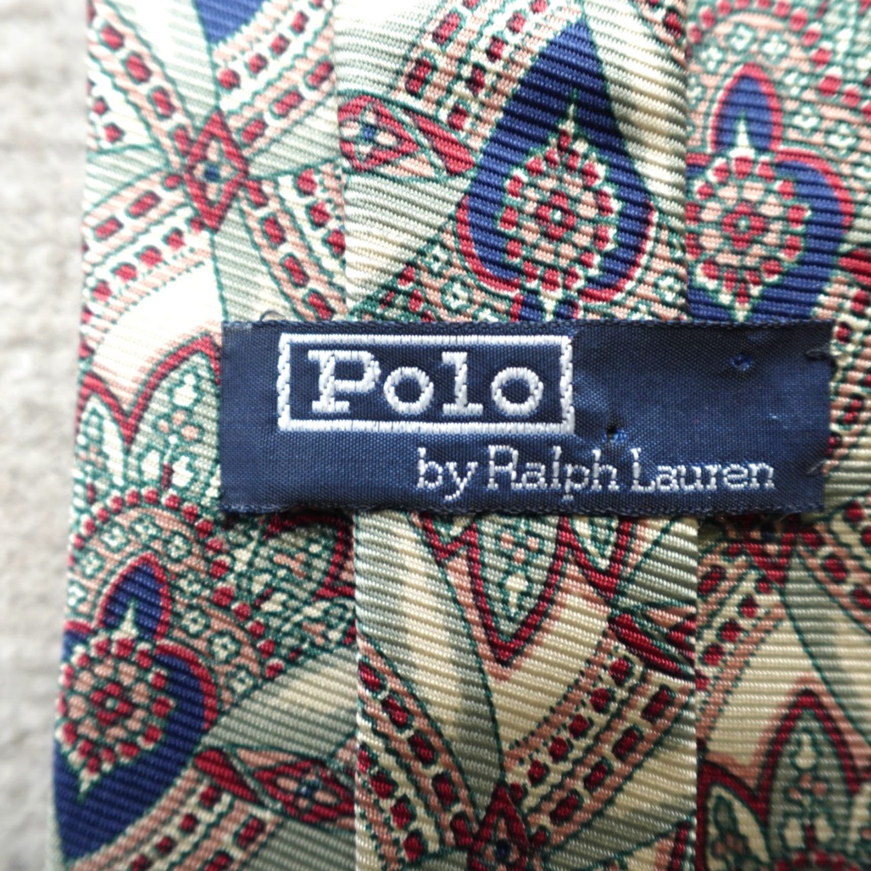Polo Ralph Lauren VINTAGE Polo Ralph Lauren Tie Beige Blue Paisley Floral Silk Made in USA Logo Adjustable Handmade Men Tie Classic 57"-60" Ships Next Business Day Size US M / EU 48-50 / 2 - 5 Thumbnail