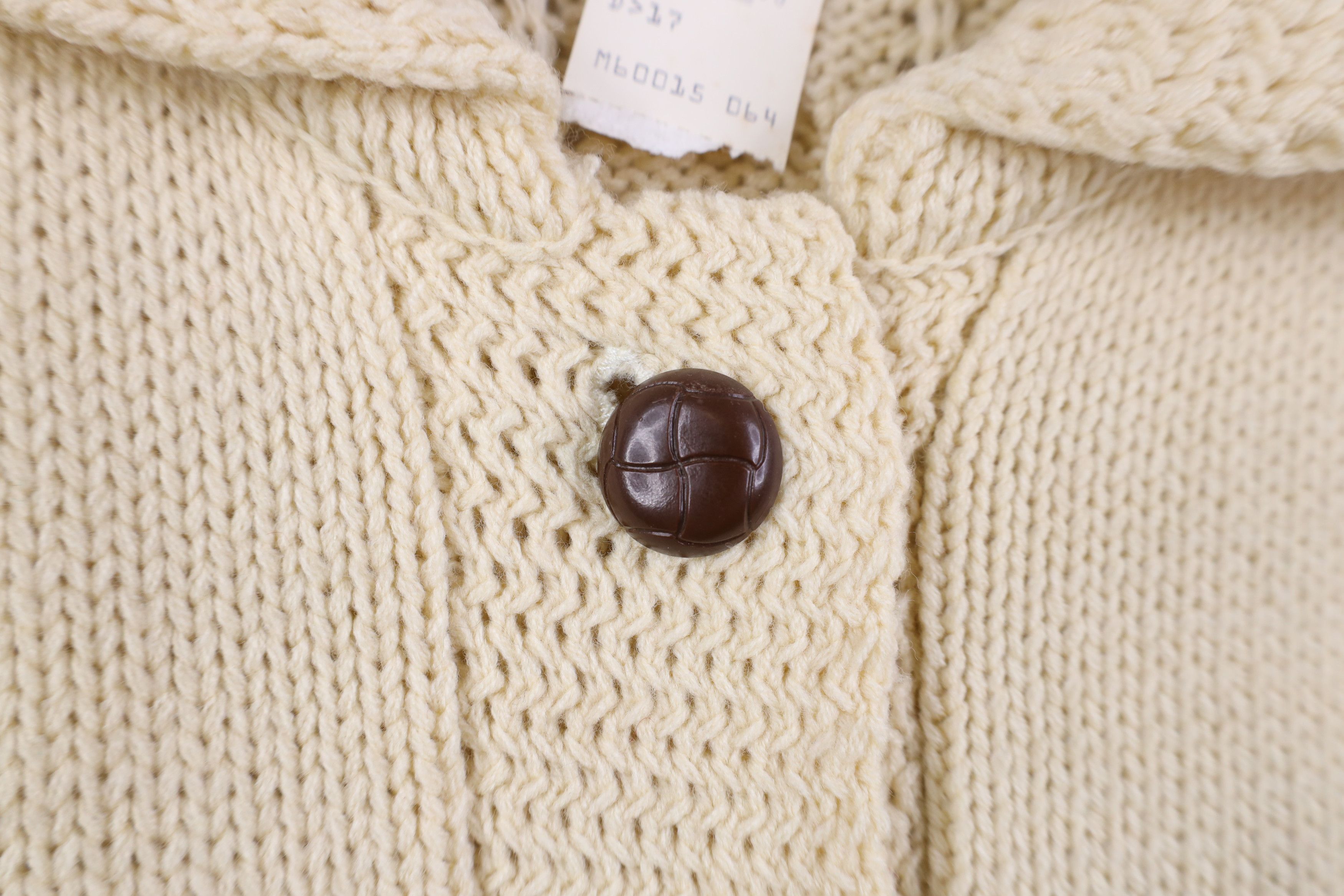 Vintage Deadstock Vintage 60s 70s Fisherman Knit Cardigan Sweater Size M / US 6-8 / IT 42-44 - 8 Thumbnail