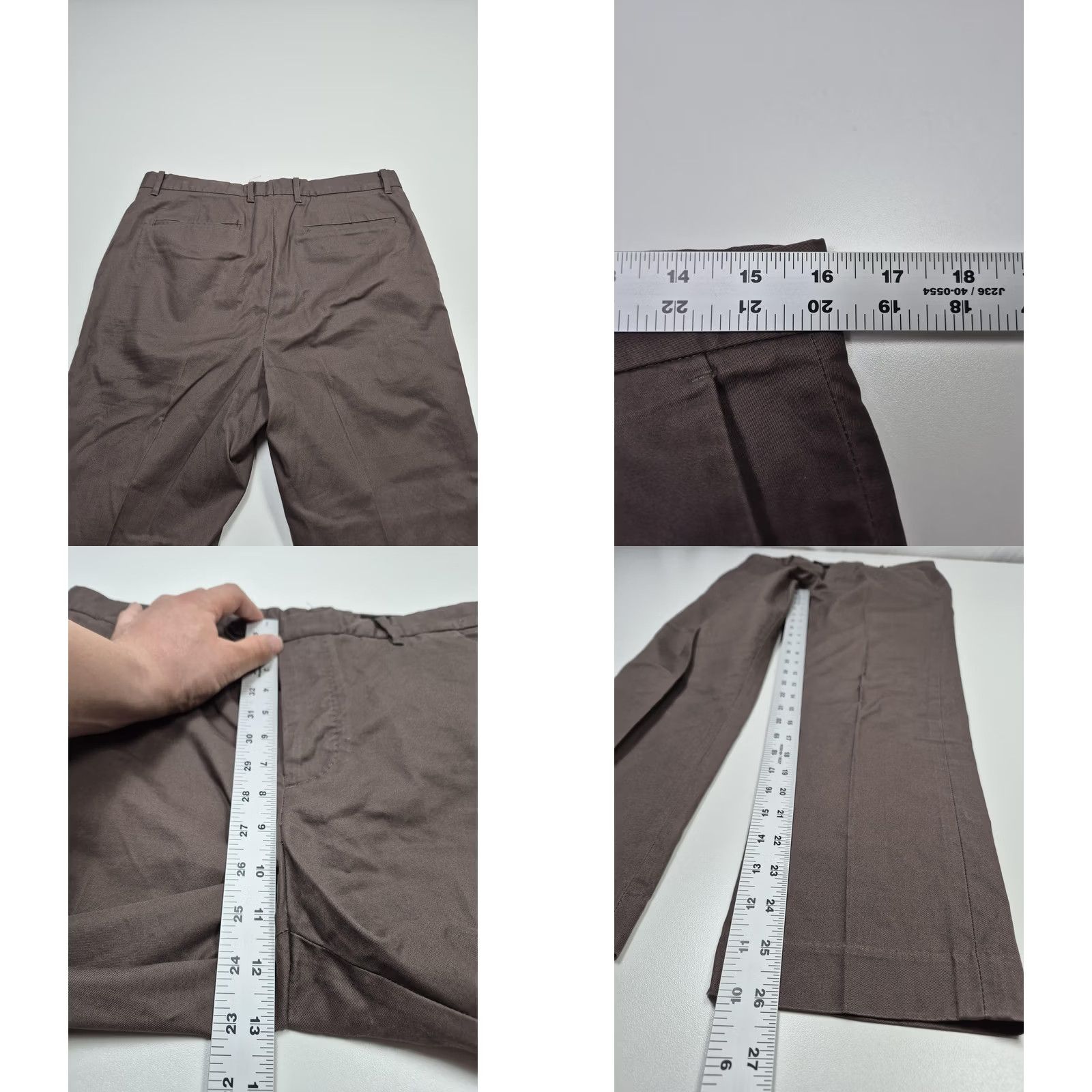 Allsaints AllSaints Chino Pants Mens 30x26 Brown Cotton Slim Straight Lightweight Pockets Front Flat Front Button Fly Belt Loops Slim Fit Business Casual Size US 30 / EU 46 - 8 Thumbnail