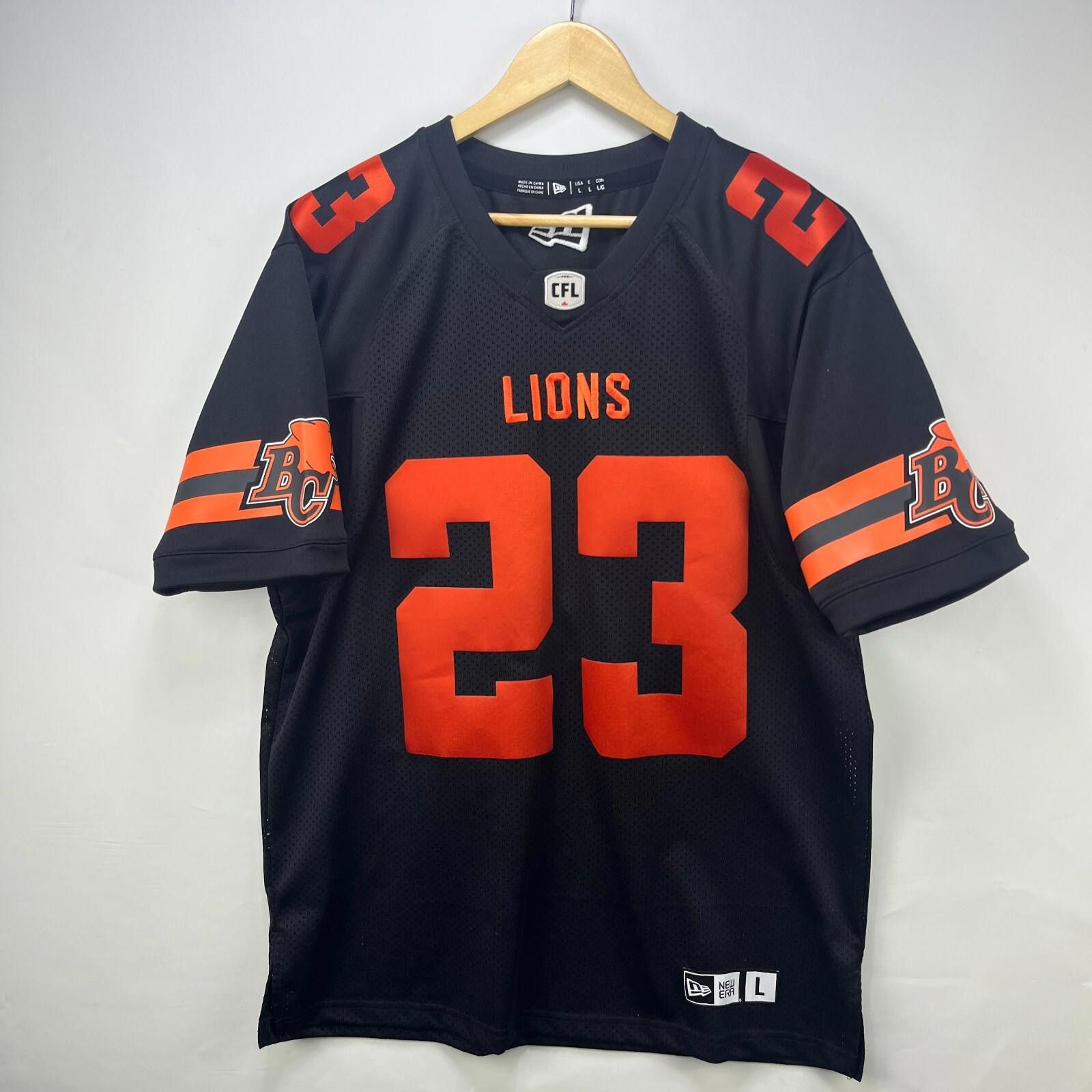 CFL BC Lions New Era Football Jersey Large Gromley