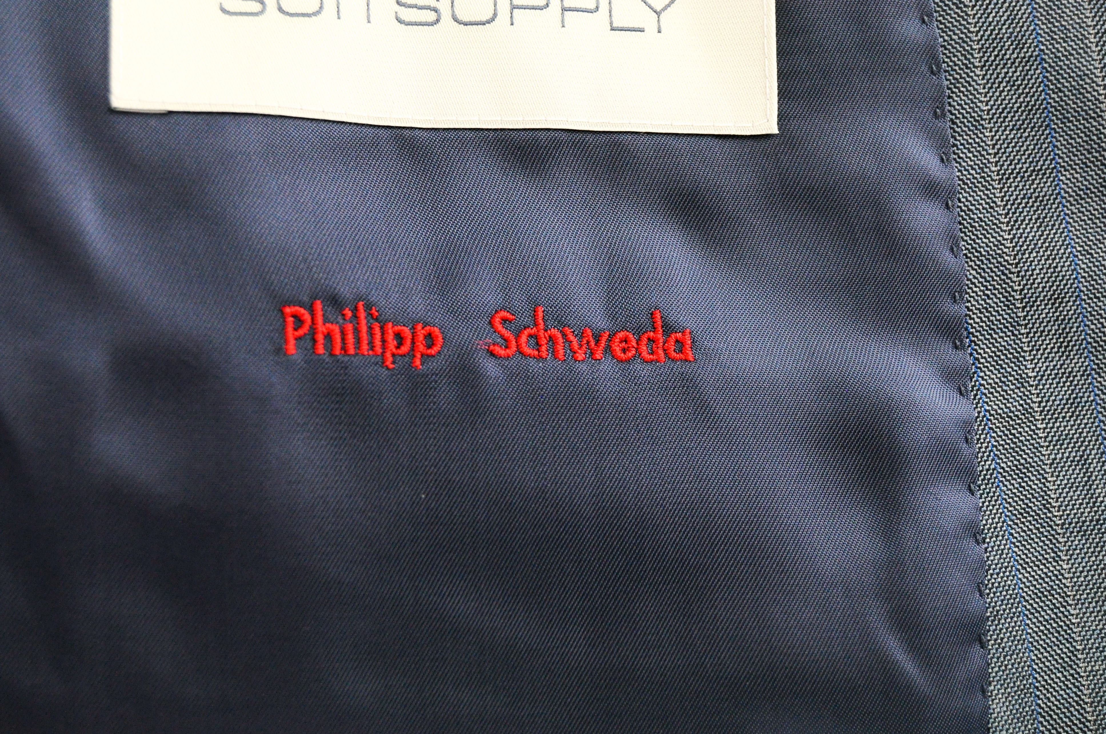Suitsupply LA SPALLA UK46S Grey Blue Striped Wool Blazer 54604 Size 46S - 8 Thumbnail