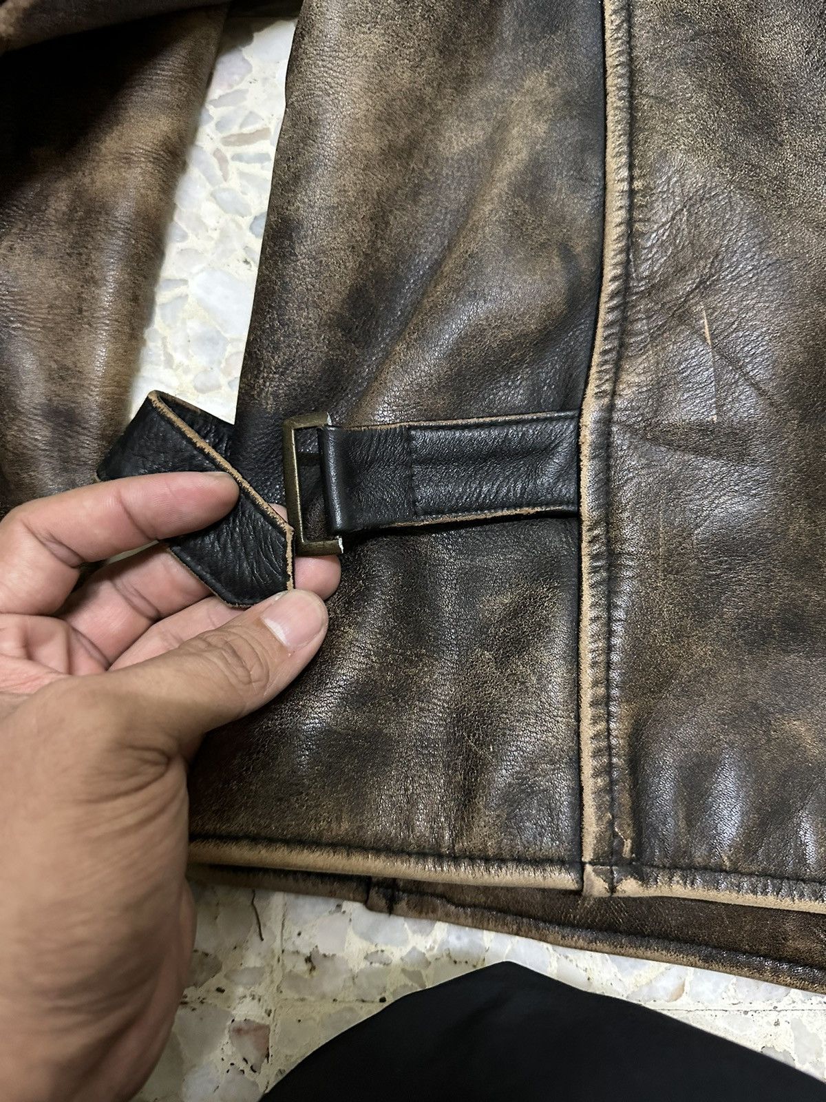 Other Real Leather Cafe Racer Jacket Biker Jacket Flame Stlye Size US L / EU 52-54 / 3 - 10 Thumbnail