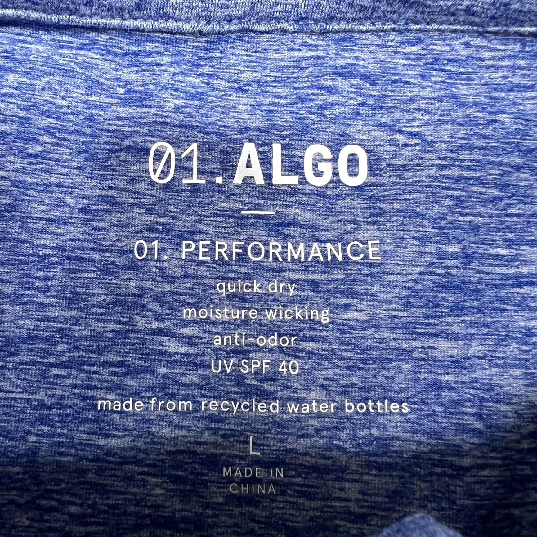 Vintage 01.ALGO Polo Shirt Mens L Blue Quick Dry UV SPF 40 Golf Performance Polo Shirt Size US L / EU 52-54 / 3 - 3 Thumbnail