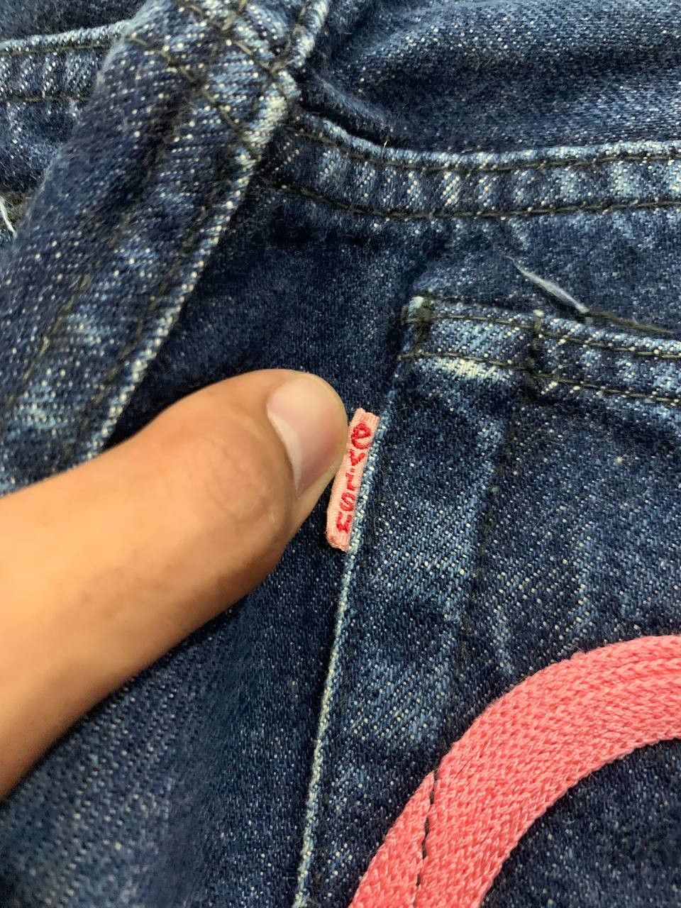 Evisu Vintage 2000s Evisu Pink Seagull Embroidery Selvedge Jeans Size US 26 / EU 42 - 8 Thumbnail