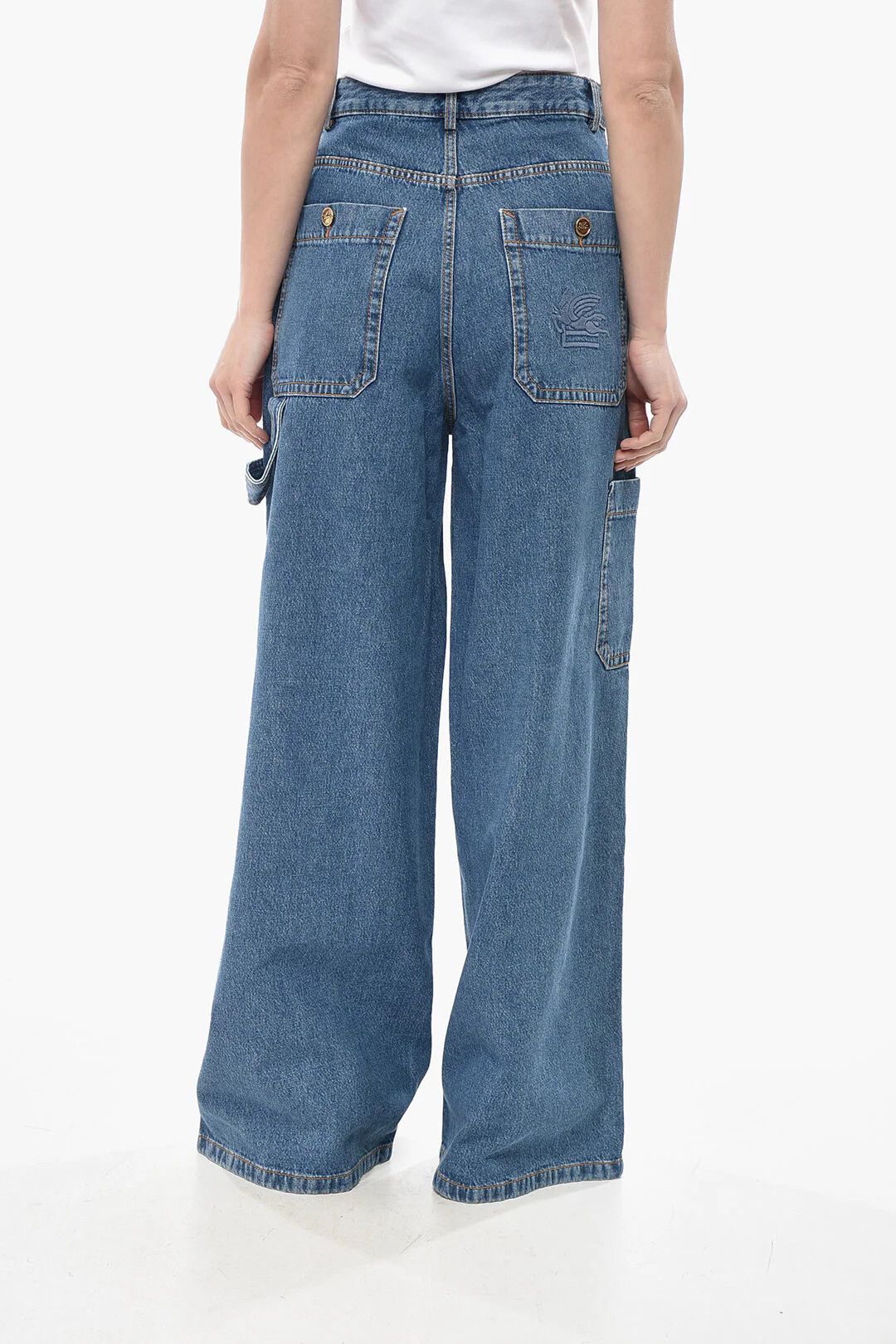 Etro og1mm0326 Extra Wide-Leg Jeans in Blue Size 26" / US 2 / IT 38 - 2 Thumbnail