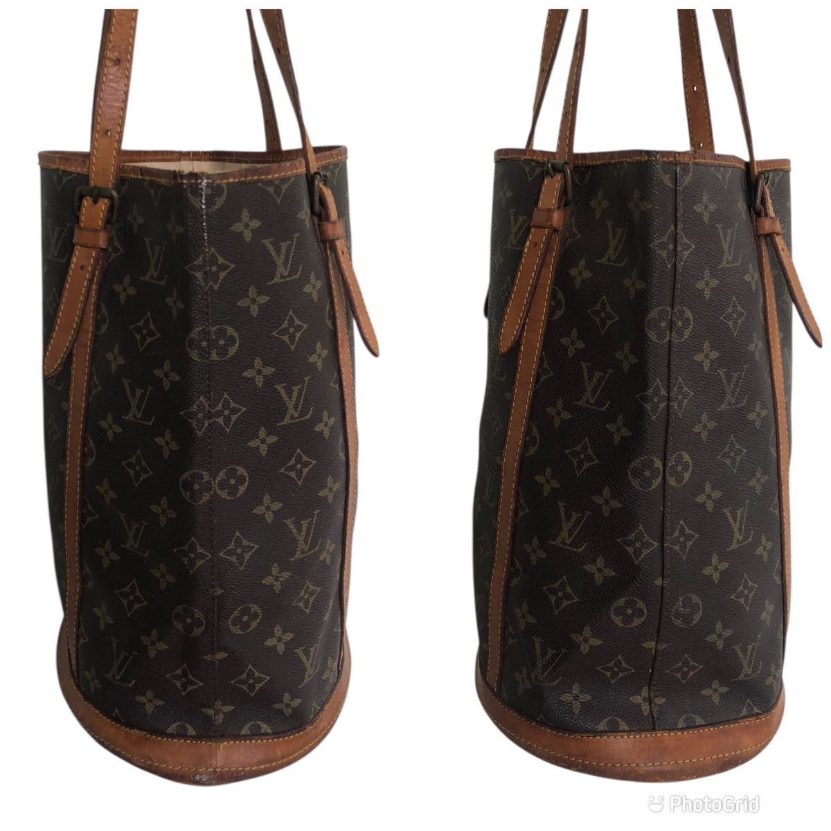 Louis Vuitton 🔥Vintage LOUIS VUITTON LV Monogram Bucket Cloth GM Tote Bag Size ONE SIZE - 15 Thumbnail