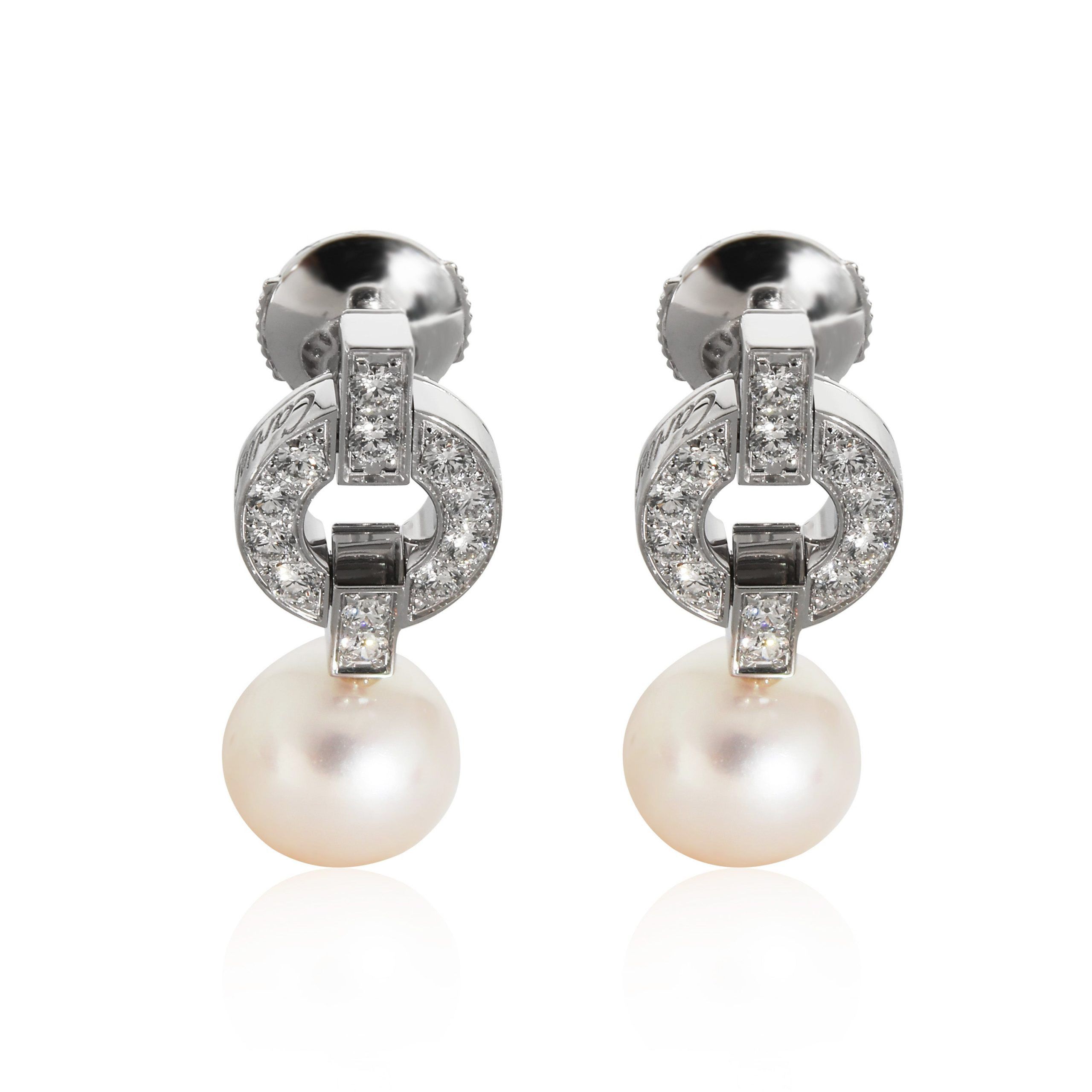 Cartier Cartier Himalia Pearl & Diamond Earrings in 18 Karat White Gold 0.43 CTW Size ONE SIZE - 1 Thumbnail