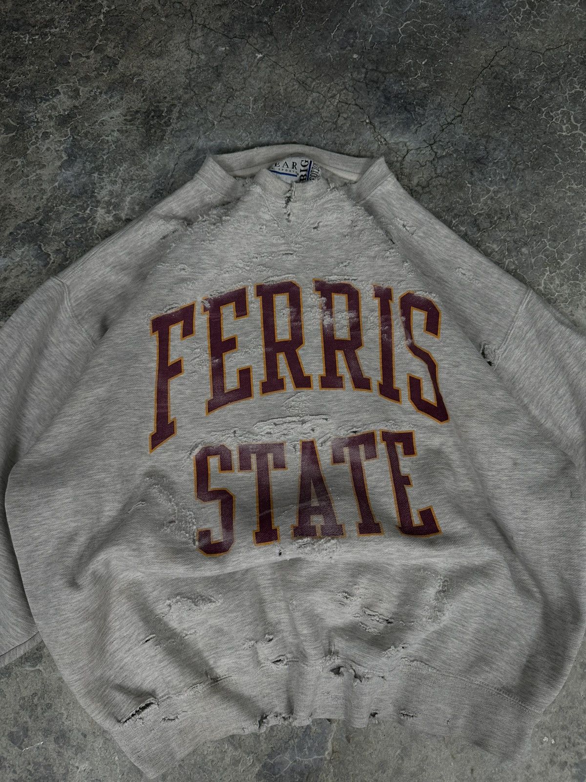 Vintage Perfect Thrashed Ferris State Crewneck Size US XL / EU 56 / 4 - 2 Thumbnail