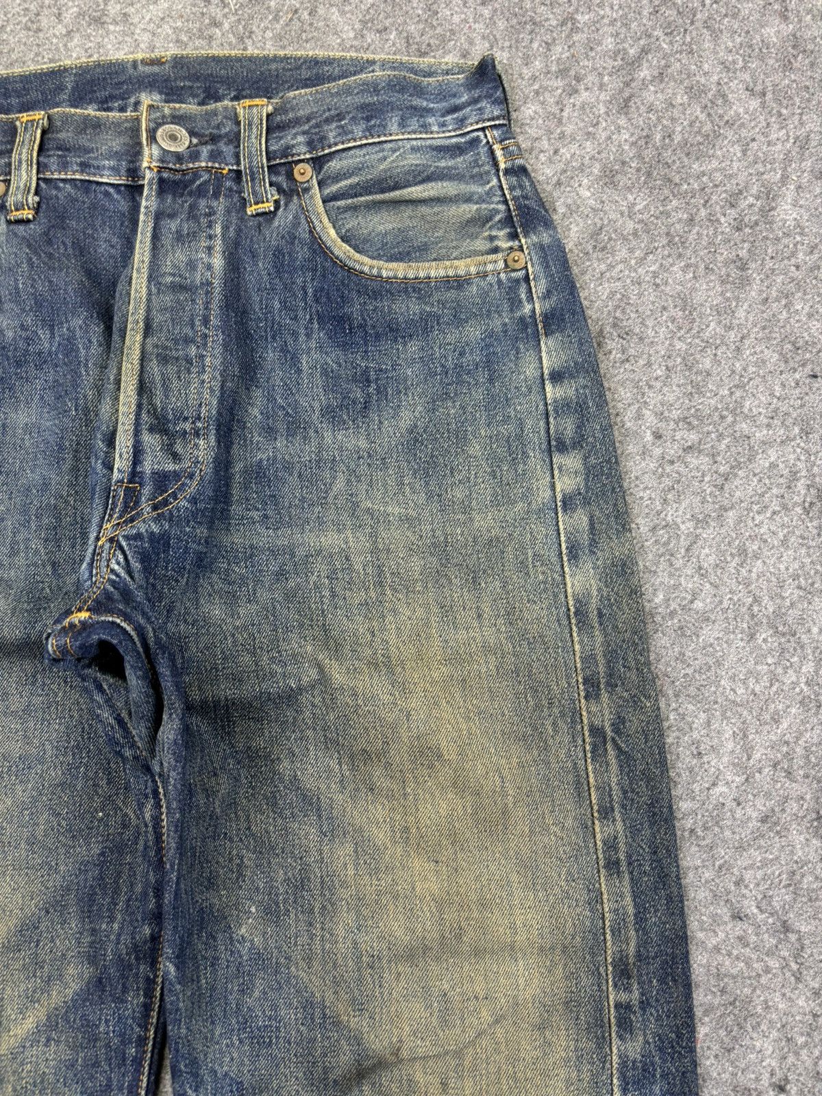 Levi's 💥Thrashed💥Vintage 90s Levis Big E 501XX Denim Selvedge F929 Size US 28 / EU 44 - 3 Thumbnail