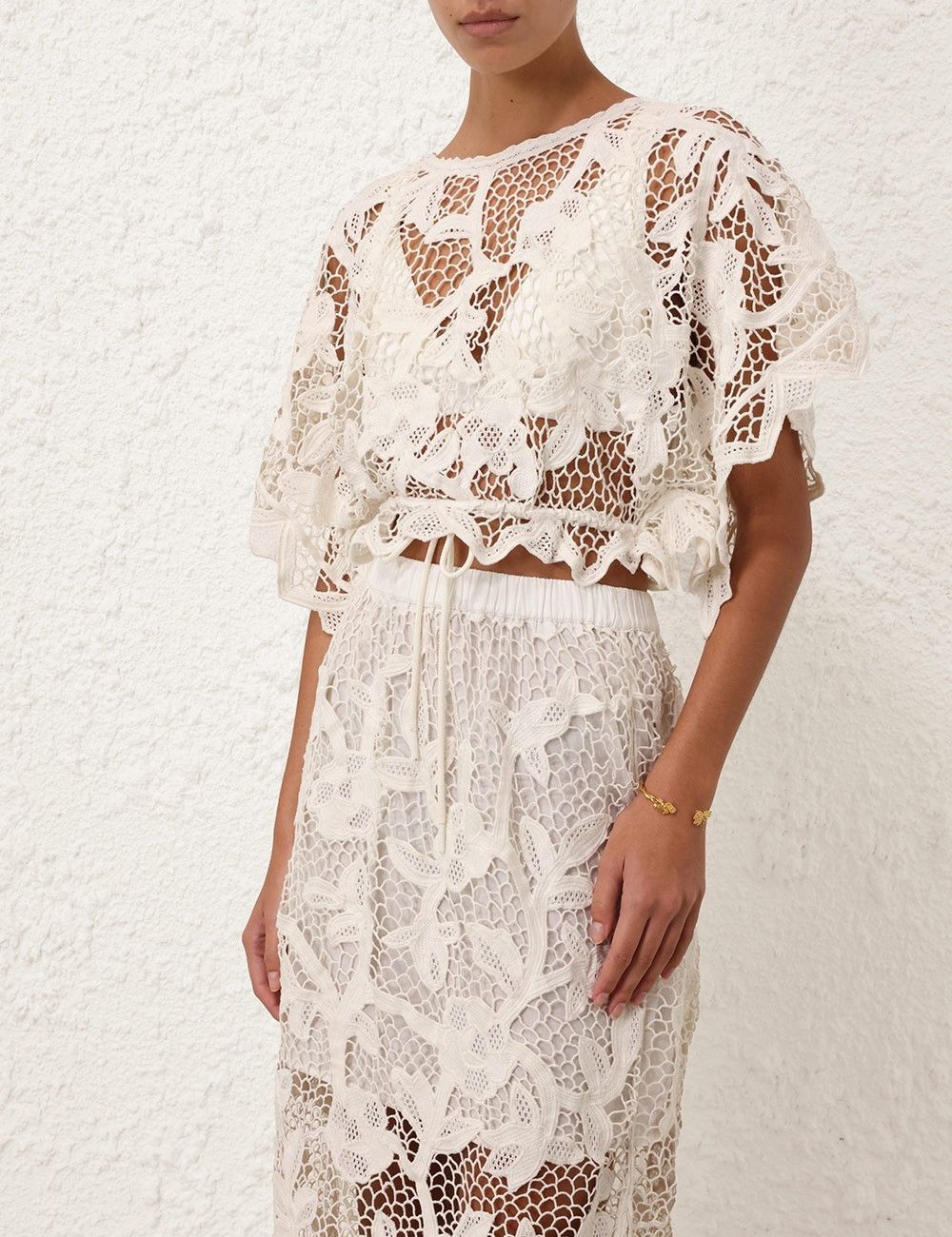 Zimmermann oc11z0525 Crop Top in Ivory Size S / US 4 / IT 40 - 5 Thumbnail
