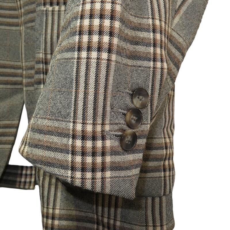 Needles Jacket Peaked Lapel Check Tailored Beige Size US XS / EU 42 / 0 - 5 Thumbnail