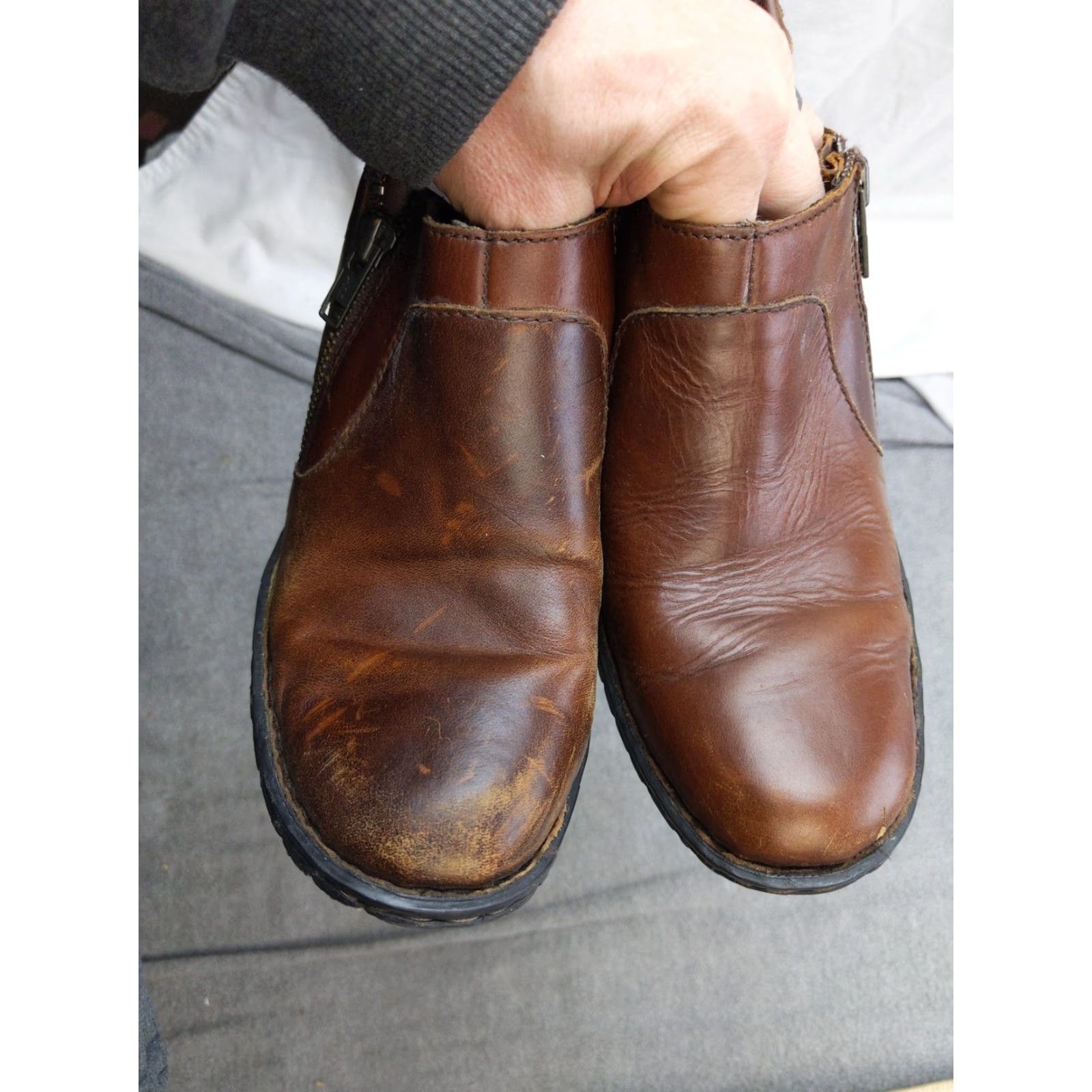 Born Born Womens Bootie Leather Ankle Zip Comfort Brown 8 US 39 UK 6 EU 39 Casual Fall Womens Shoes W82E01 Size US 8 / IT 38 - 5 Thumbnail