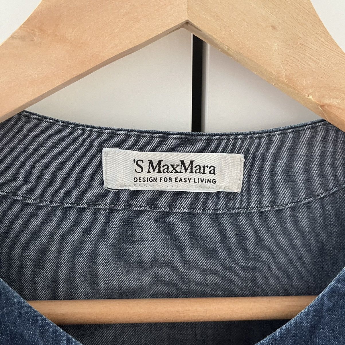 Max Mara Vintage ‘S MaxMara Denim Blue Midi Dress Luxury Designer Size M / US 6-8 / IT 42-44 - 6 Thumbnail