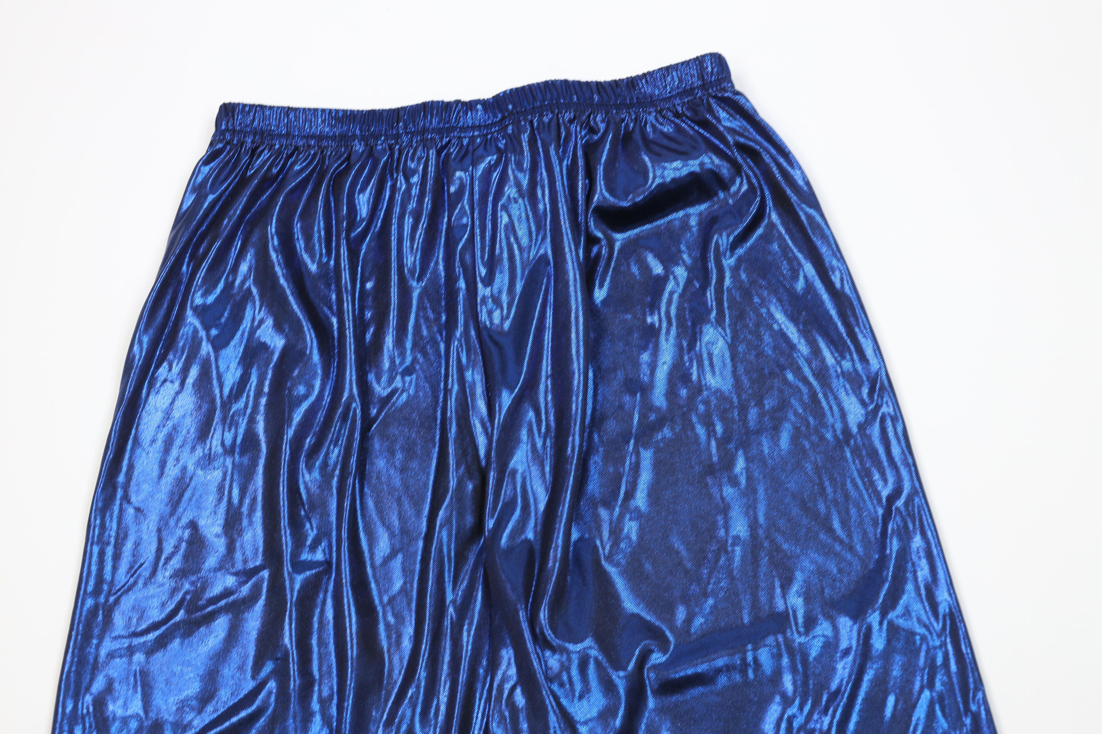 Vintage Vintage 90s Streetwear Metallic Flared Wide Leg Pants USA Size 25" / US 0 / IT 36 - 9 Thumbnail