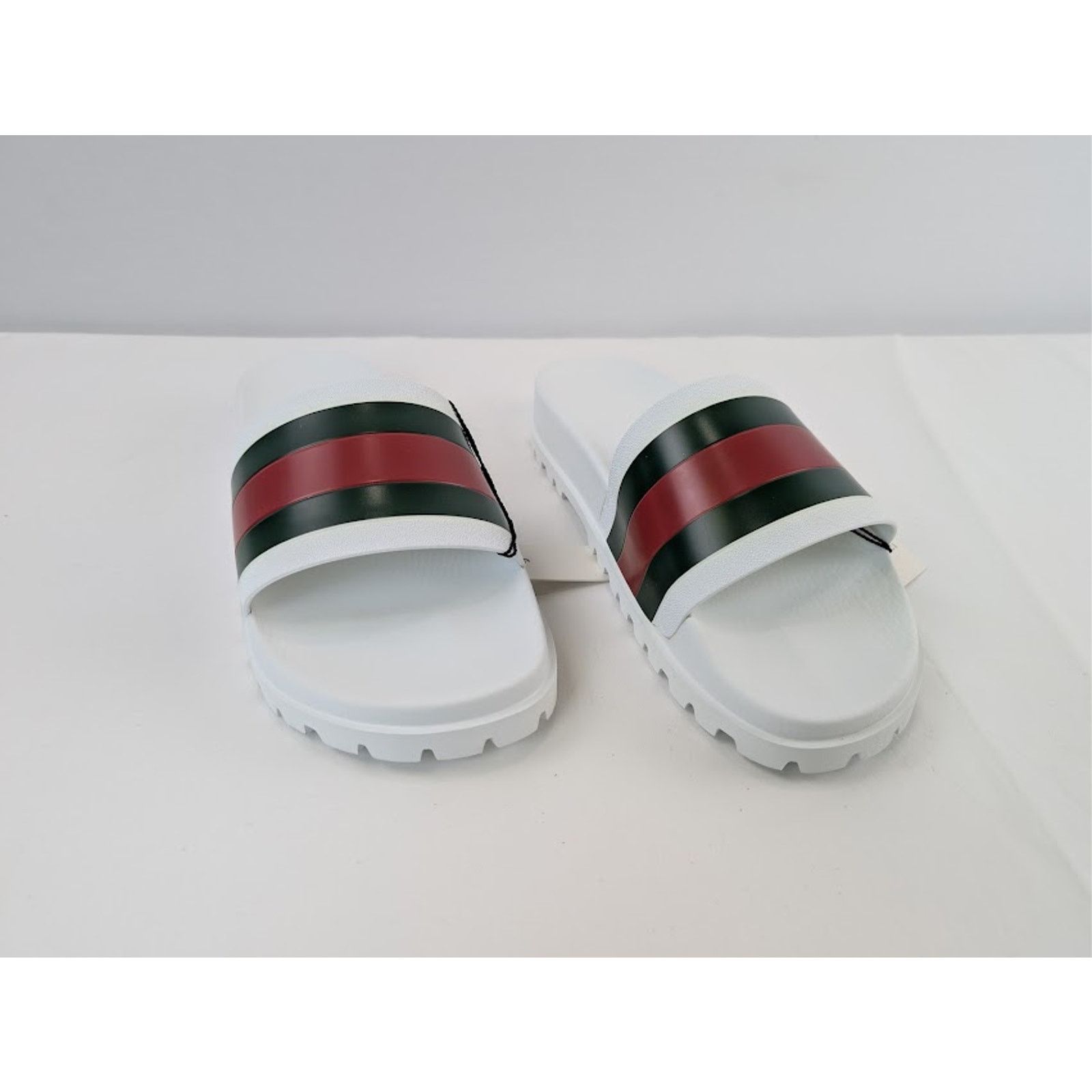 Gucci o1rshd1 13 Gucci-13.5 US / Web Slide Sandal in Great White Size US 14 / EU 47 - 6 Thumbnail