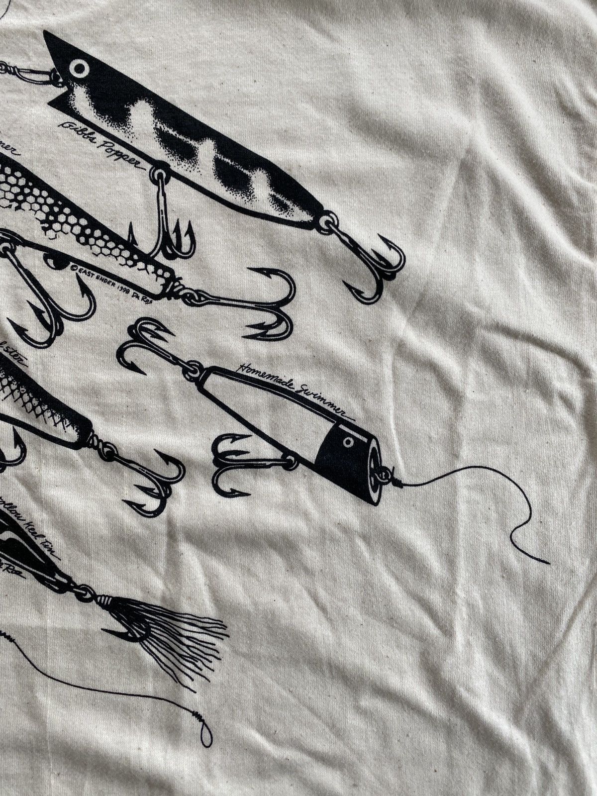 Hanes Vintage 90’s East Ender Fishing Hooks Bait Tee Shirt Size US XL / EU 56 / 4 - 4 Thumbnail