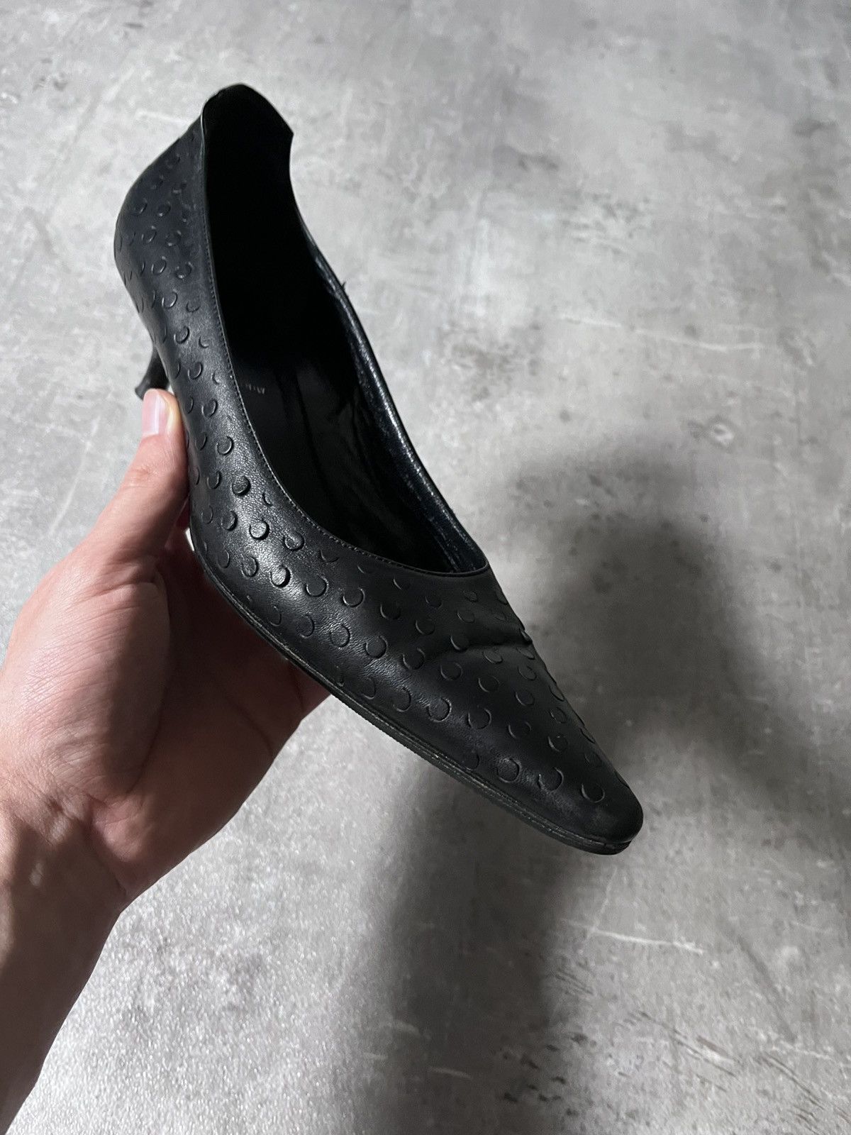 Helmut Lang Helmut Lang F/W 2000 Textured leather mini heels Size US 7 / IT 37 - 15 Thumbnail