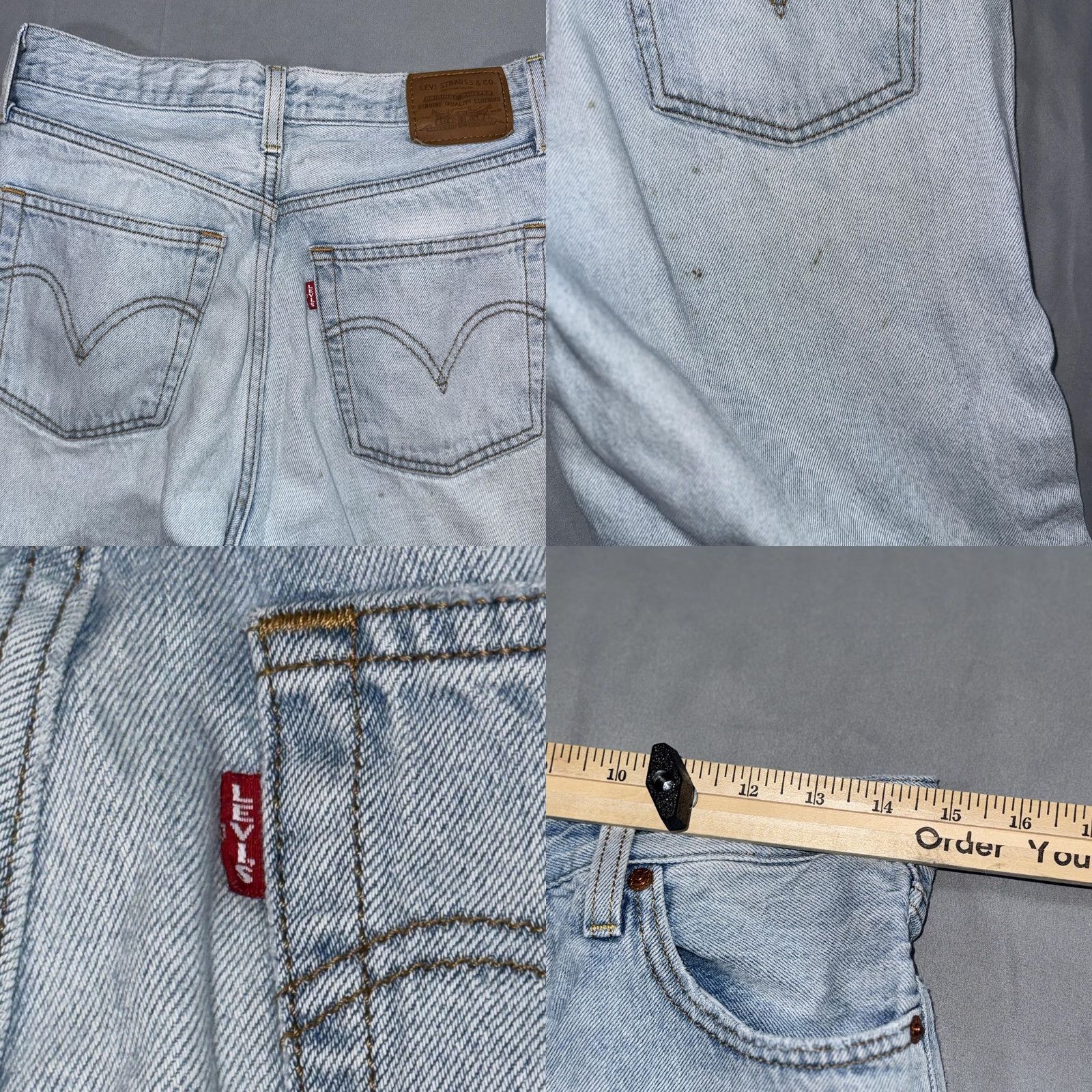 Levi's Levi's Ribcage Straight Jeans Women's 29 Light Blue High Rise Button Fly Size 29" - 8 Thumbnail