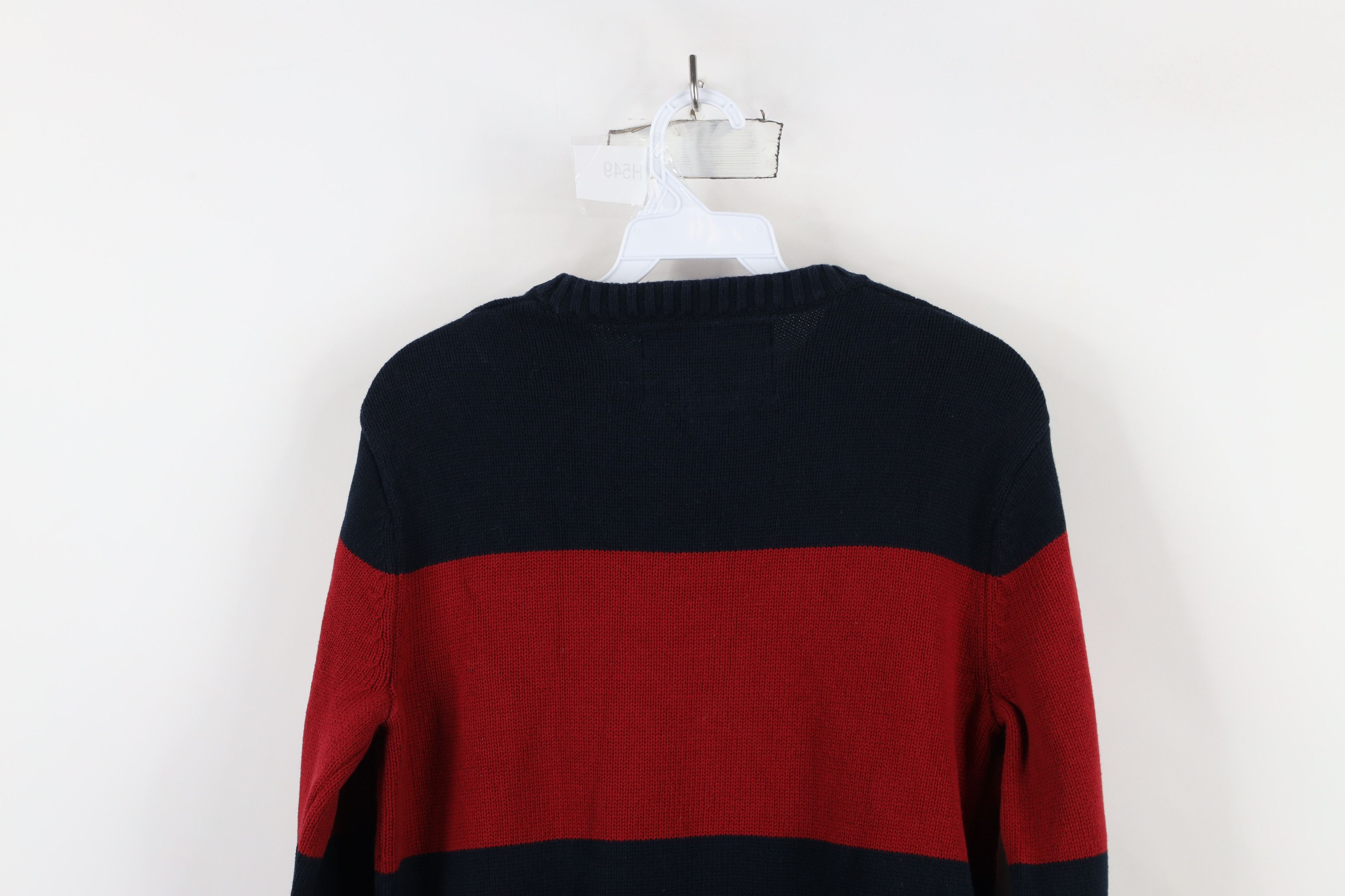 Nautica × Vintage Vintage 90s Nautica Block Striped Knit Crewneck Sweater Size US S / EU 44-46 / 1 - 8 Thumbnail