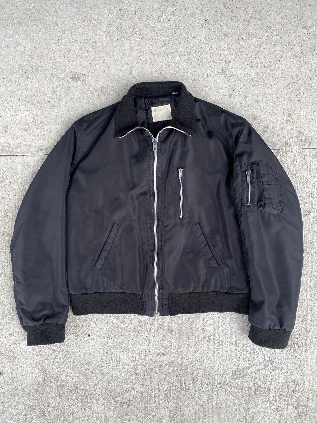 image of Helmut Lang F/w 1998 Ma-1 Bomber Jacket in Black, Men's (Size Medium)