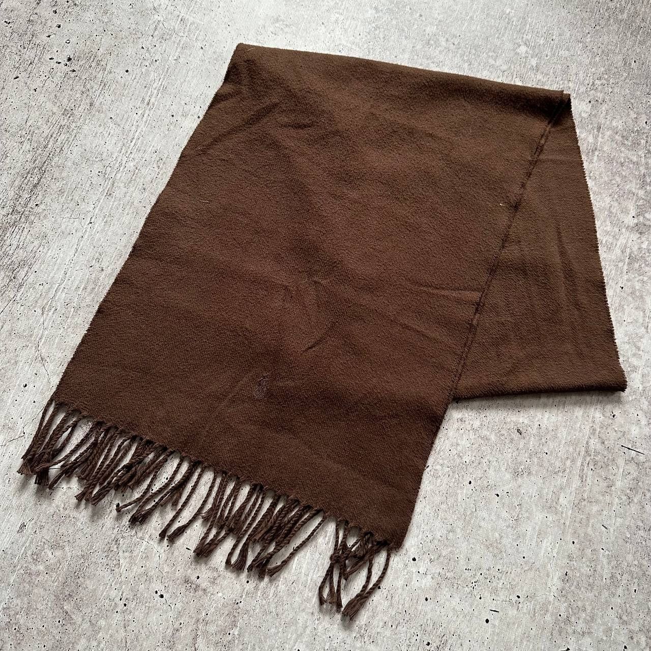Polo Ralph Lauren Polo Ralph Lauren Vintage Brown Logo Blank Scarf Size ONE SIZE - 1 Thumbnail